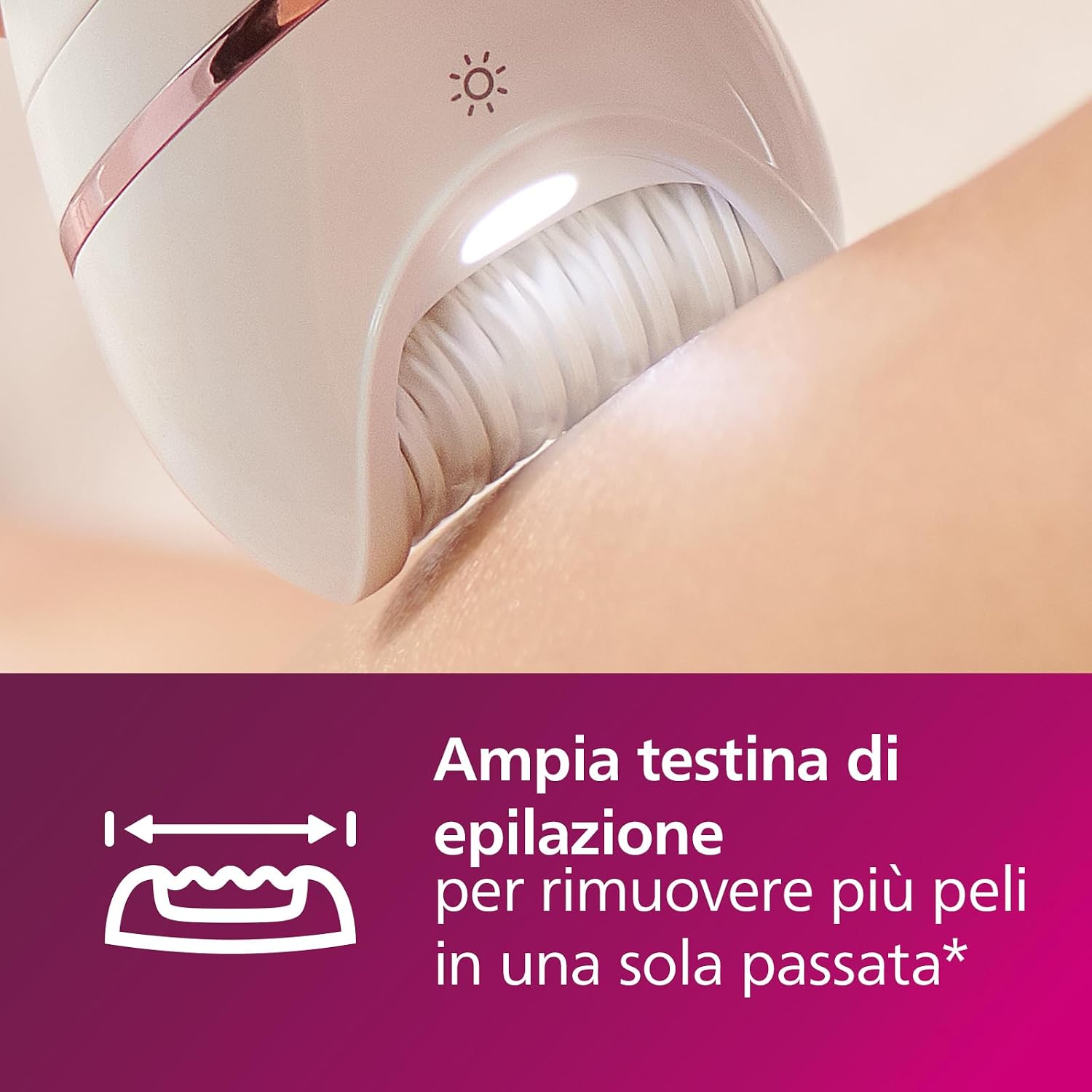 Detalle de Philips Epilator Series 8000 BRE740/10 Wet & Dry cordless con 9 accessori per gambe e corpo