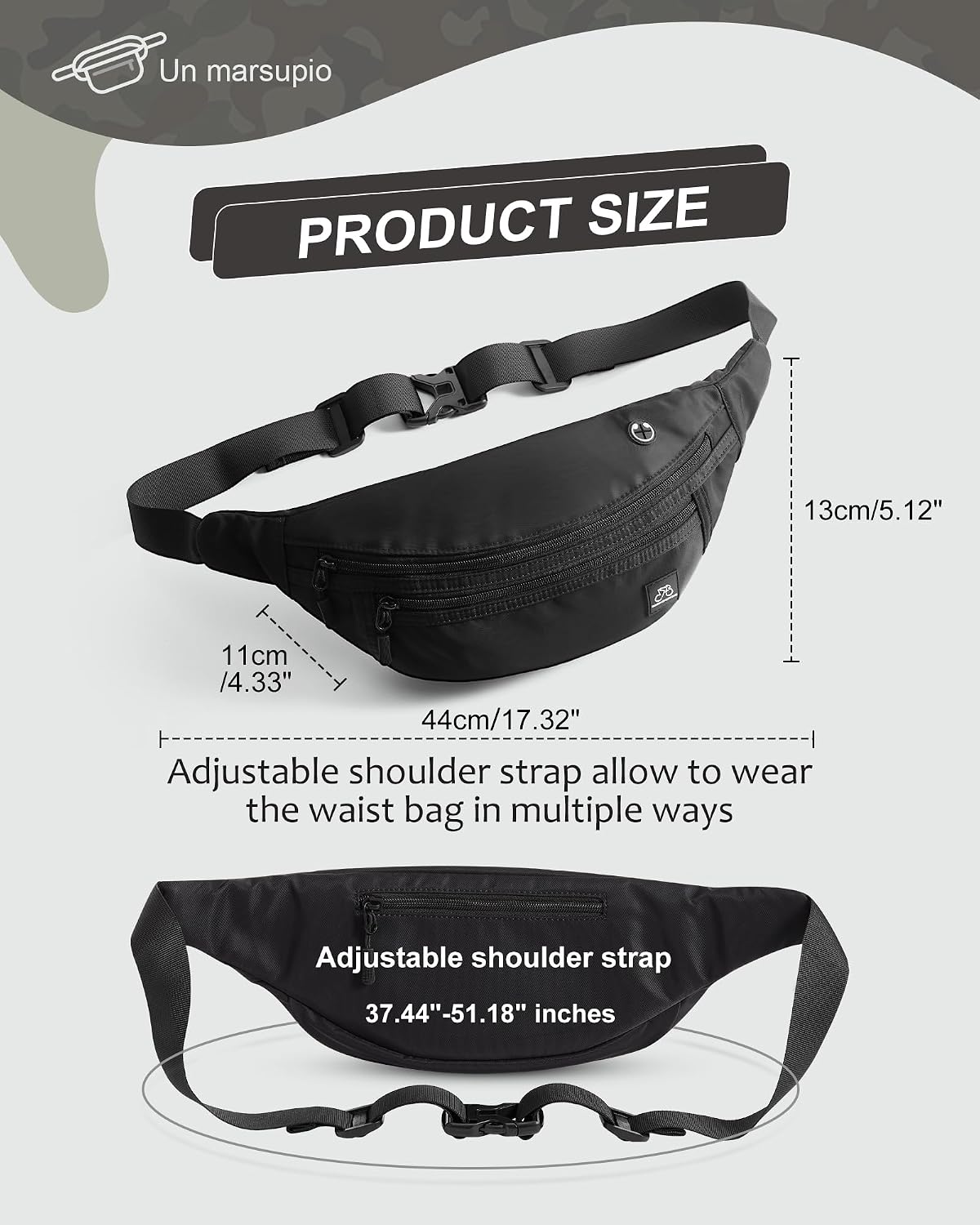 Detalle de SZSYCN Bauchtasche: Vielseitige Hüfttasche für Outdoor-Aktivitäten
