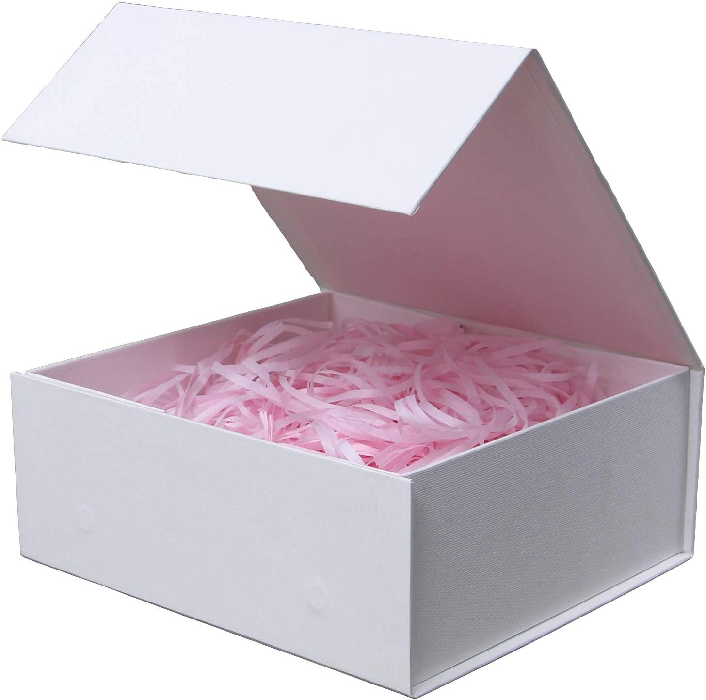 Rsgift White Gift Box with Lids, 9.7x7.2x3.3 Inch, Magnetic Closure Collapsible Gift Boxes for Presents