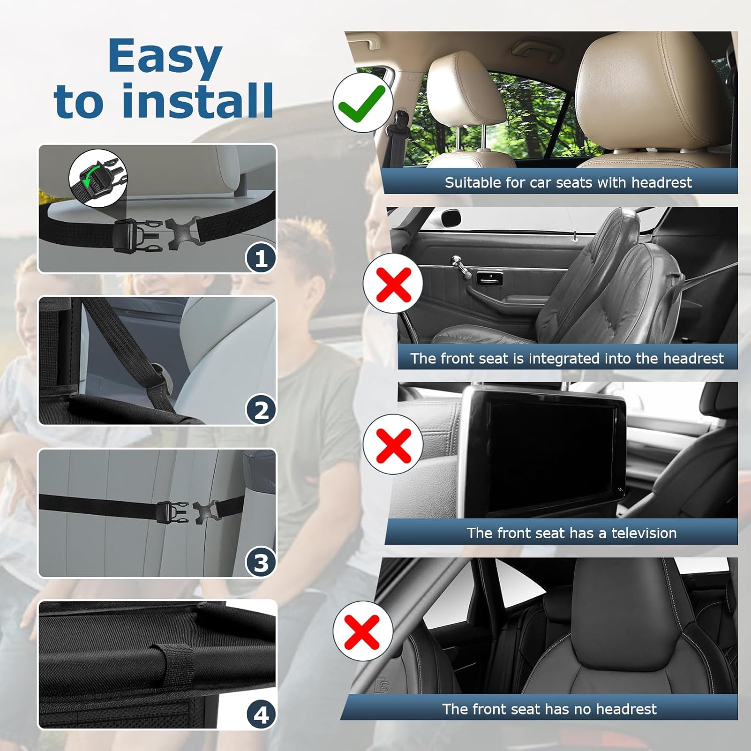 Thumbnail 5 de Oneyus Auto Organizer car seat protector with tray