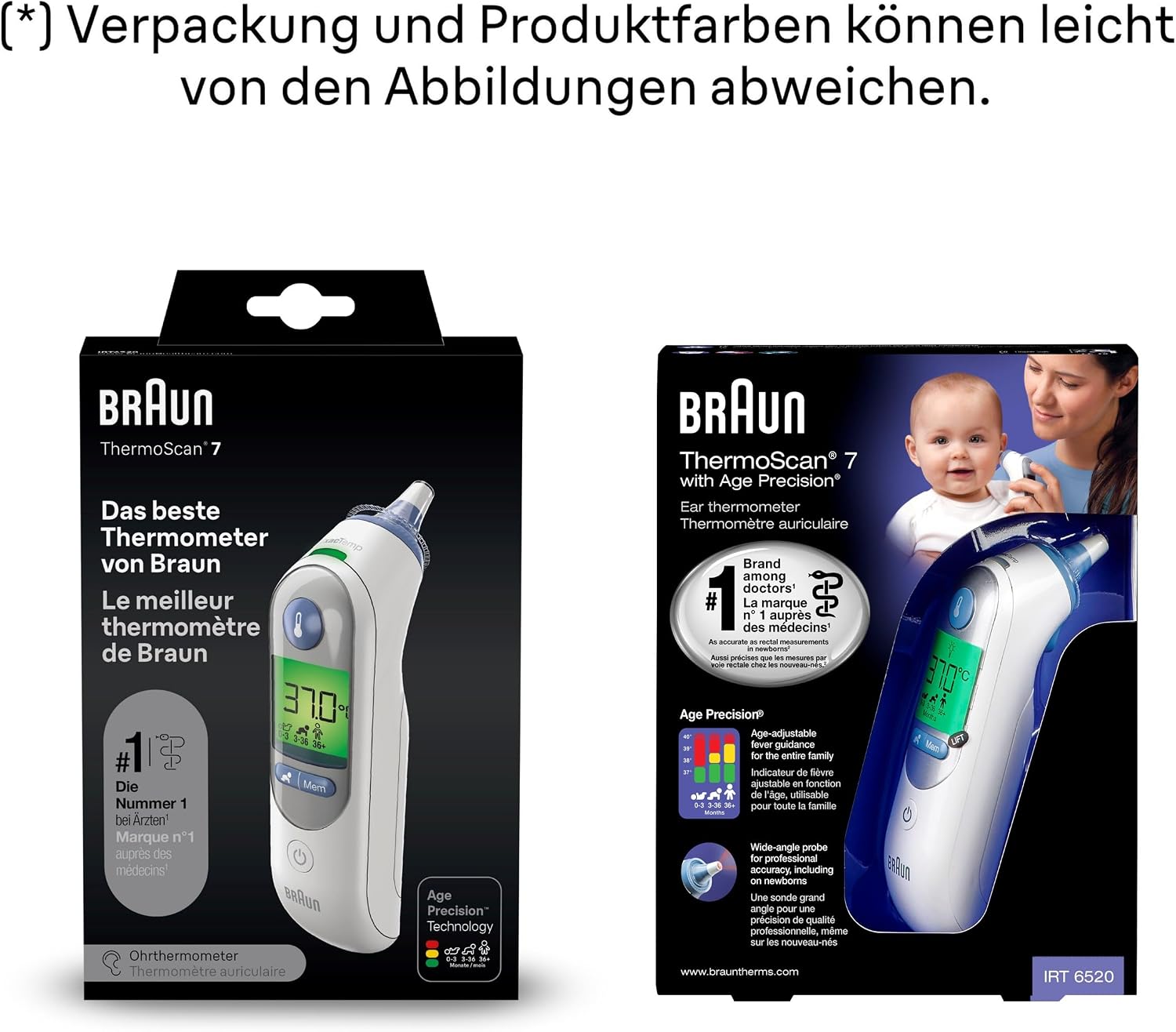 Thumbnail 1 de Braun ThermoScan 7 Ohrthermometer BRAIRT6520 – zuverlässige Messung für Familie