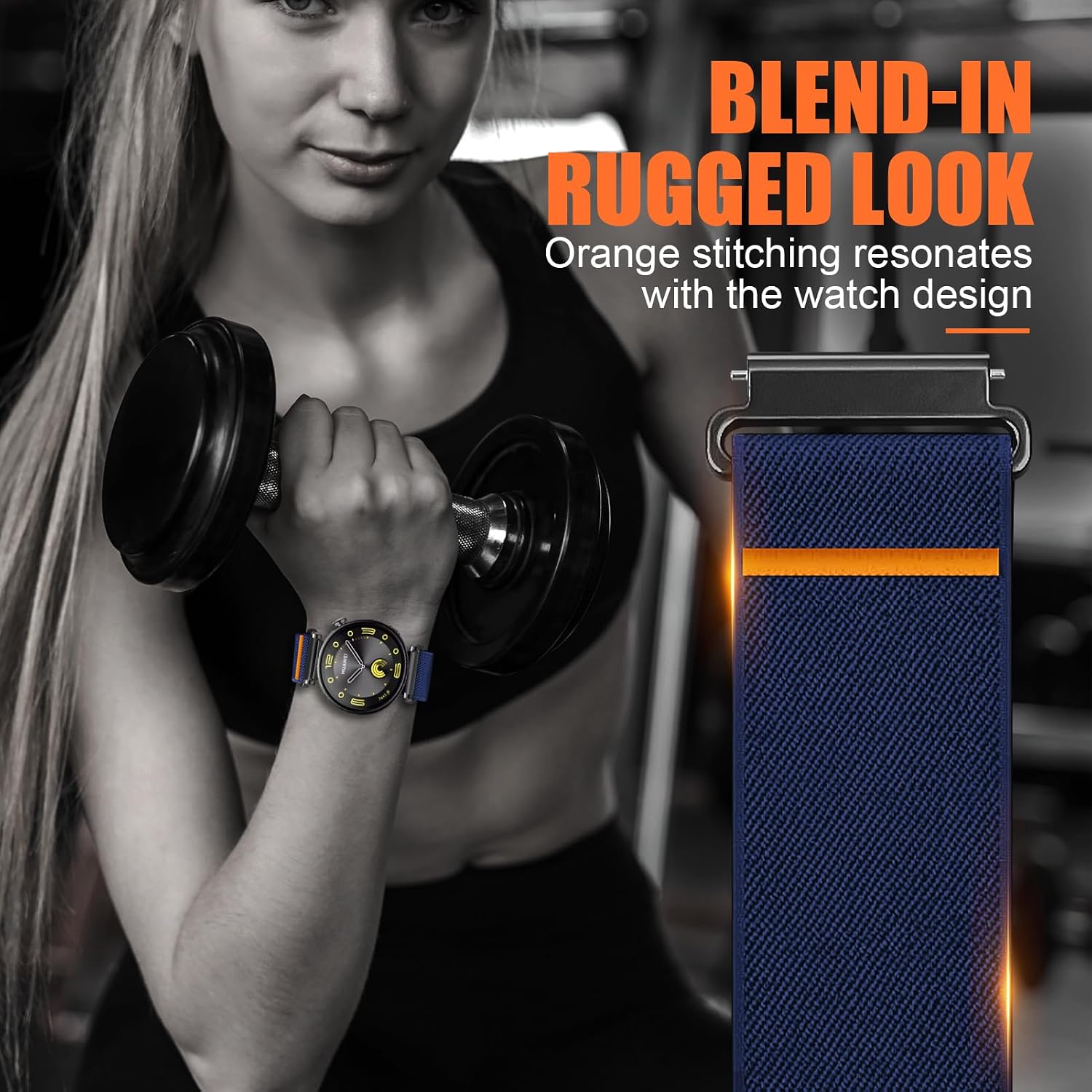 Thumbnail 4 de SOLOLUP 18mm Elastic Magnetic Nylon Sport Strap for Garmin and Huawei Watches
