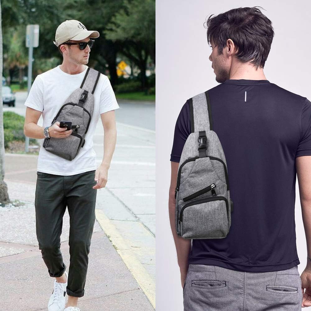 Thumbnail 6 de flintronic Sling Bag with USB Charging Port – water-repellent crossbody/chest bag for hiking, cycling and travel