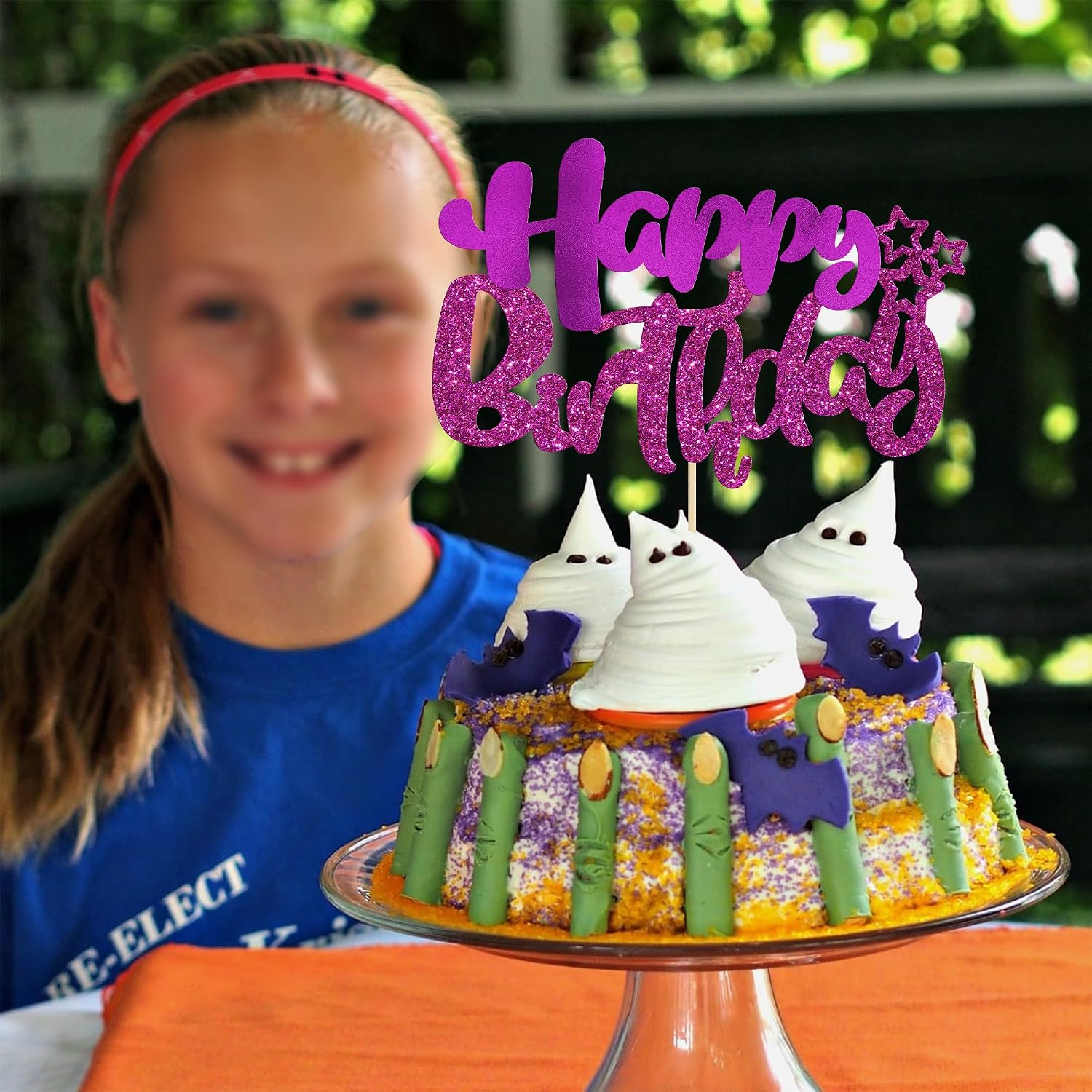 Thumbnail 6 de Ephlyn Birthday Cake Topper Purple