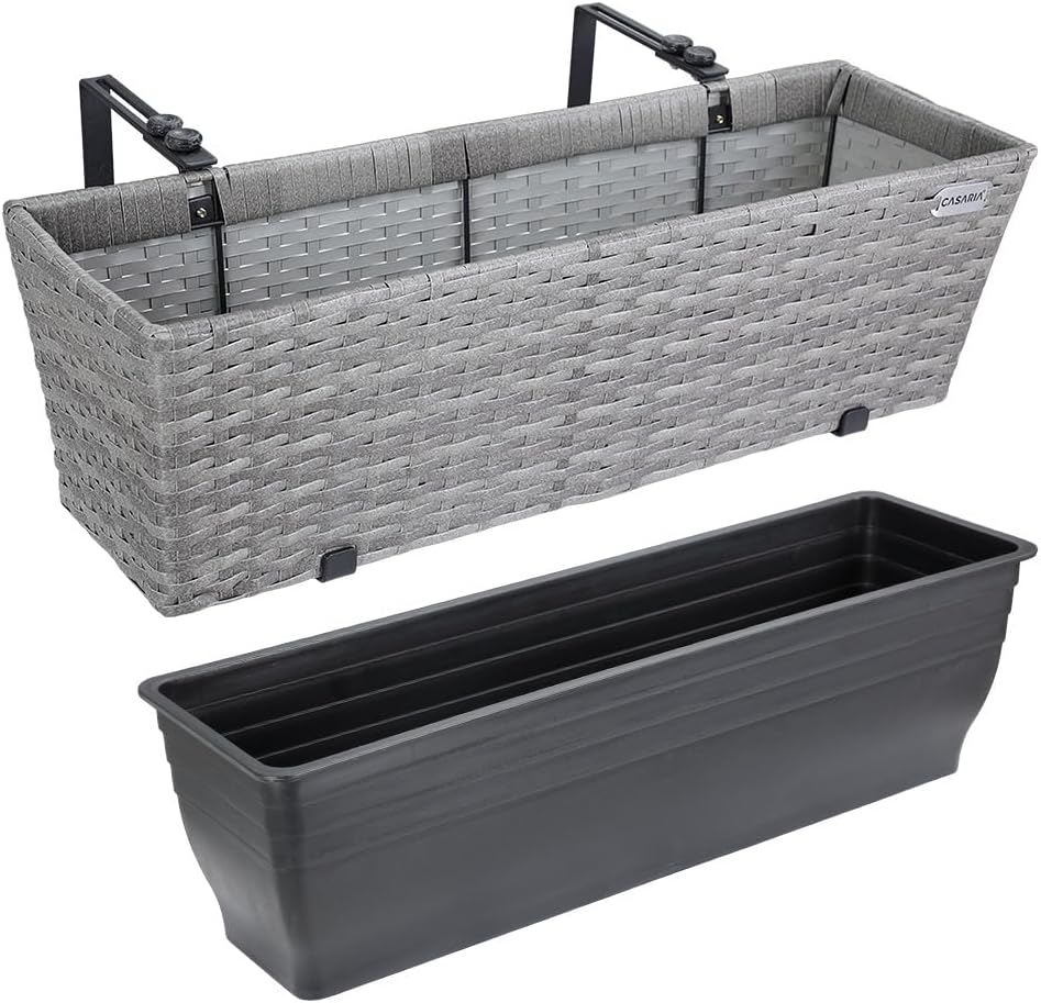 Detalle de Casaria Blumenkasten 4er Set 11 L Grau