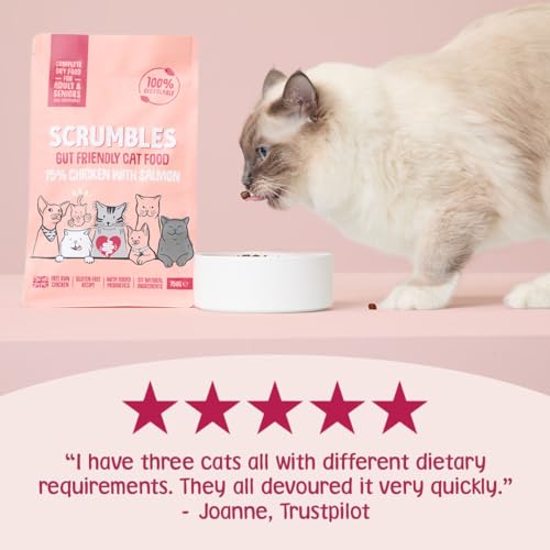 Detalle de Scrumbles All Natural Dry Cat Food with Chicken & Fresh Salmon (2.5 Kg) – High Protein for Adults & Seniors