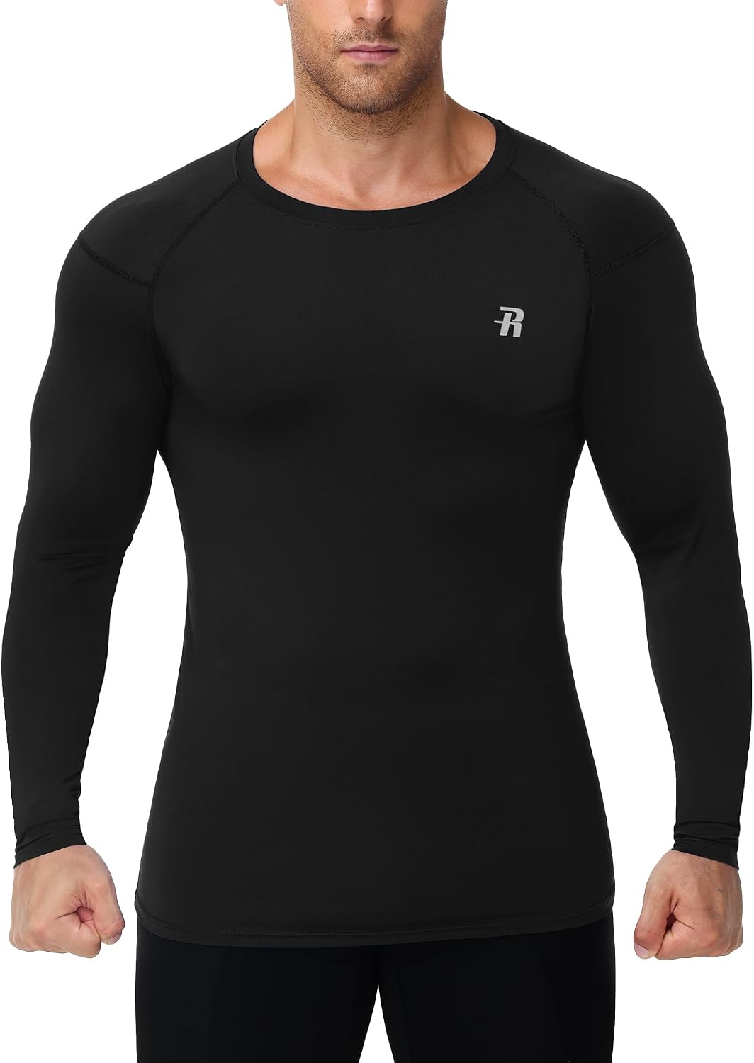 Detalle 2 de Runhit Men's Compression Base Layer Long Sleeve Top with UPF 50+ and Quick Dry