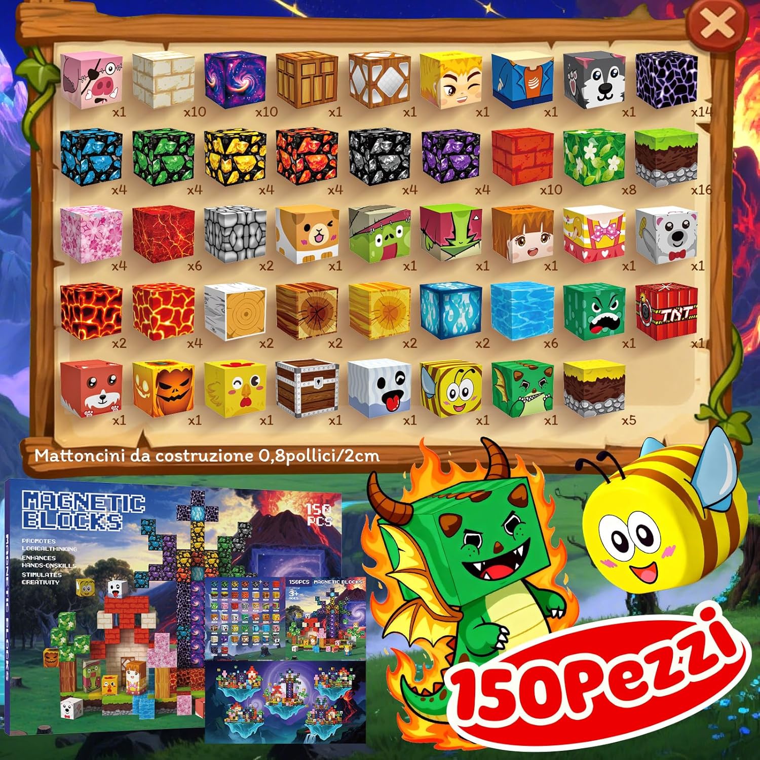 Thumbnail 2 de Costruzioni Magnetiche 150 pezzi 🧩