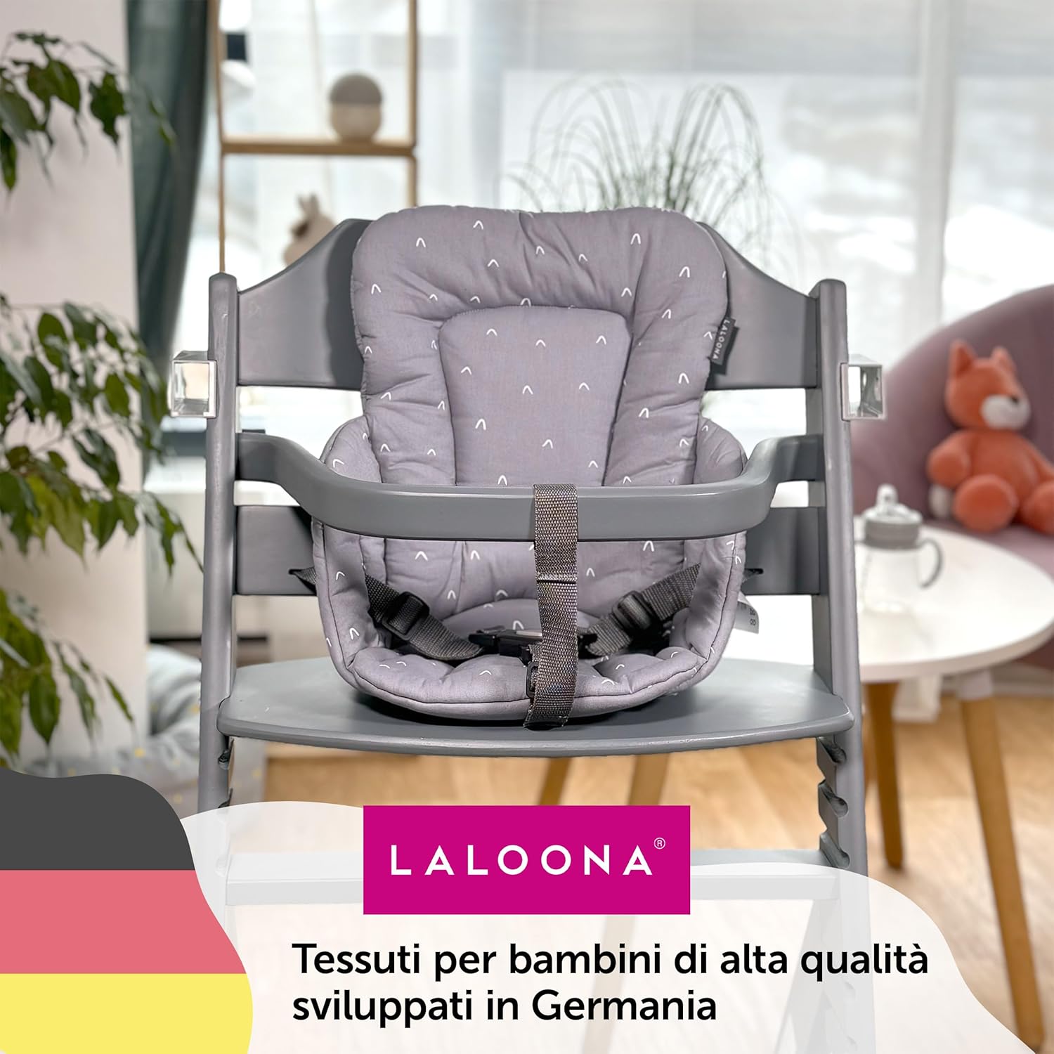 Thumbnail 6 de LaLoona cuscino riduttore per seggiolone Safety 1st/Bebeconfort Timba, morbido e lavabile in lavatrice (grigio) — OEKO-TEX Standard 100
