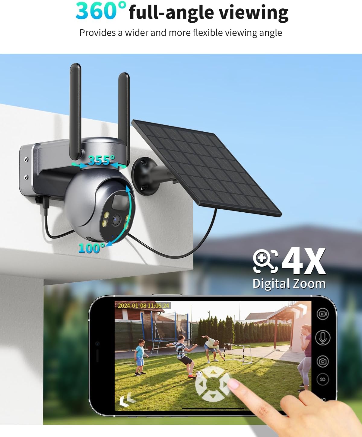 Thumbnail 4 de SEHMUA 4G LTE Solar 2K PTZ Security Camera