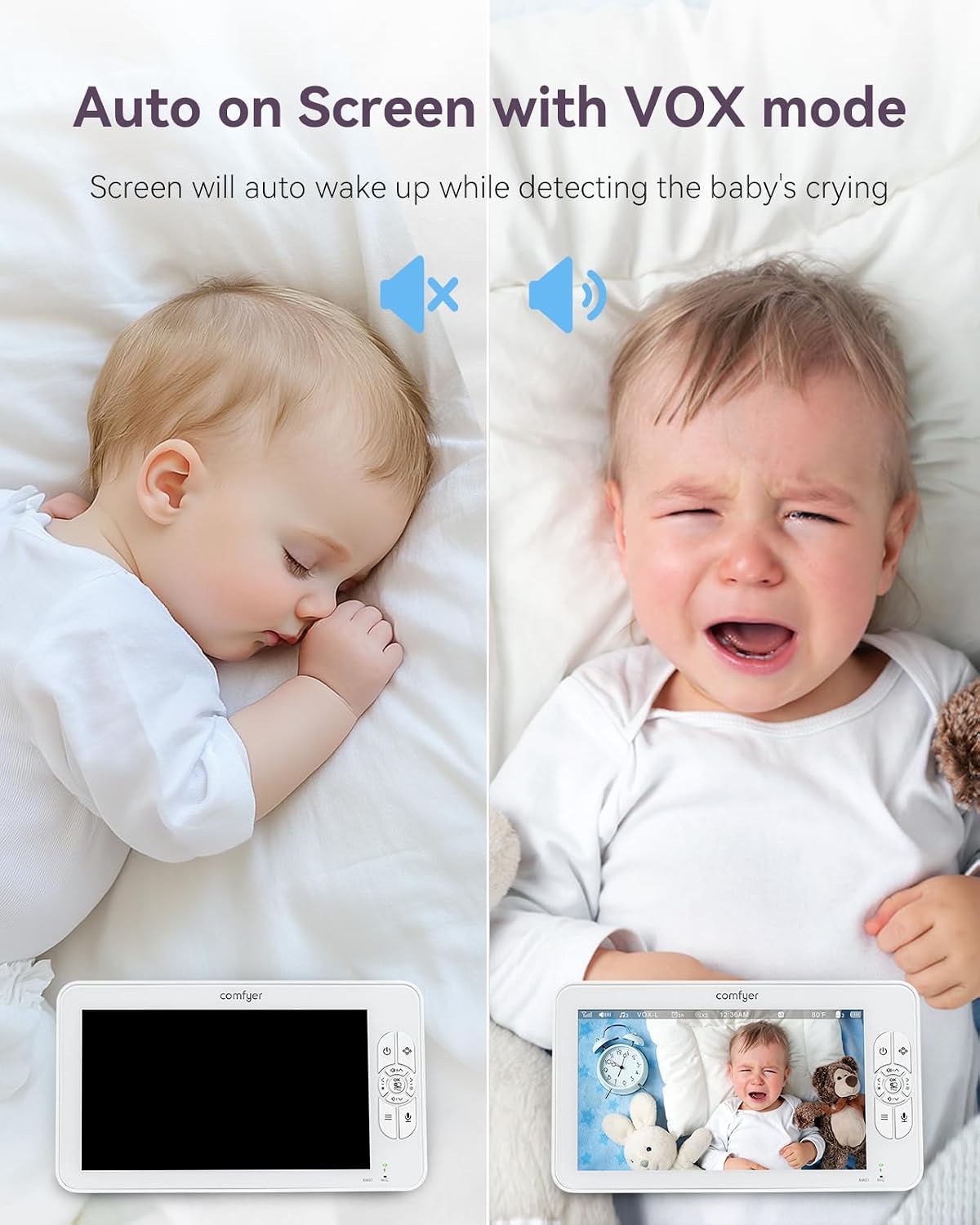 Thumbnail 3 de Comfyer 7" Split-Screen Baby Monitor