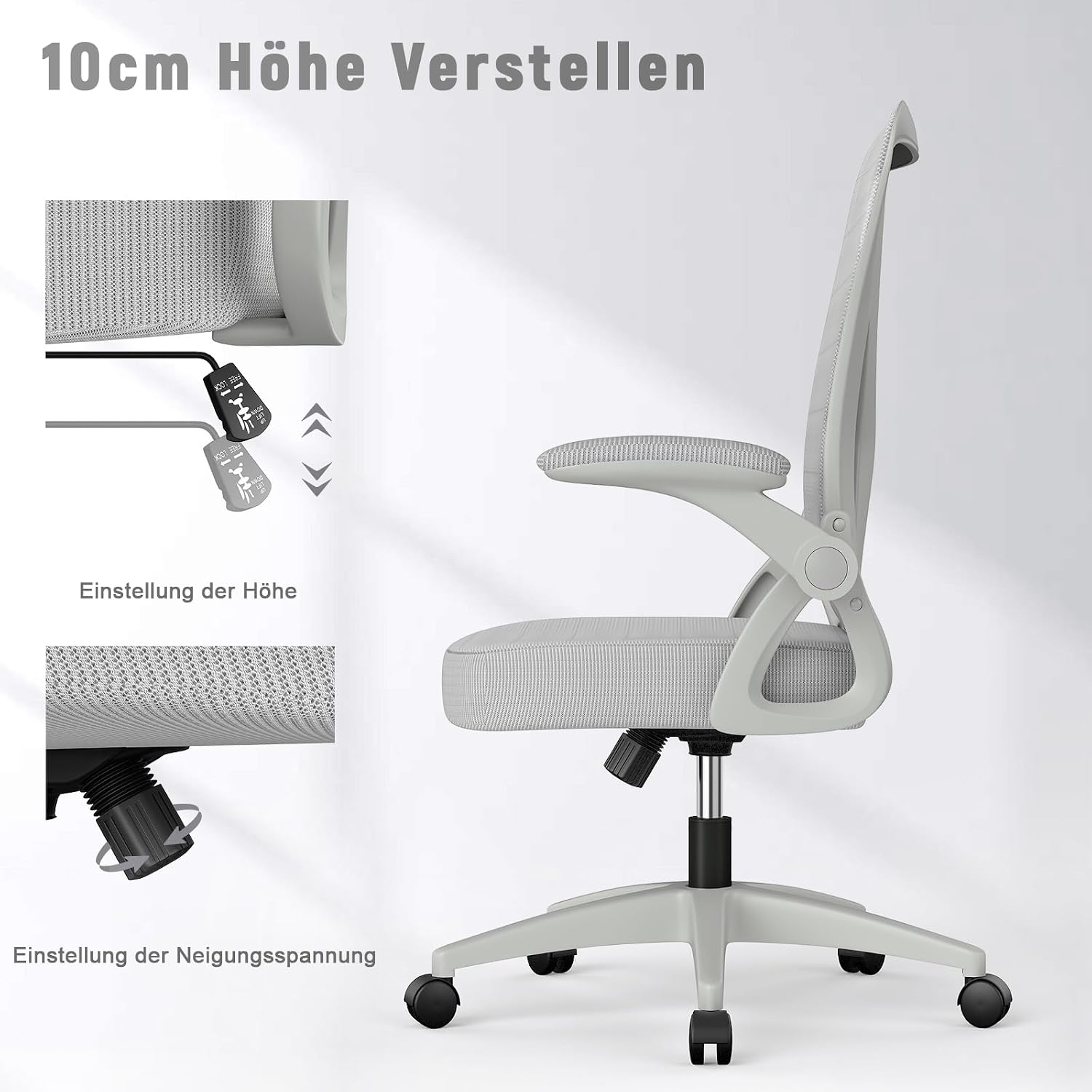 Detalle 2 de naspaluro Bürostuhl mit Netz, 360°-Drehung