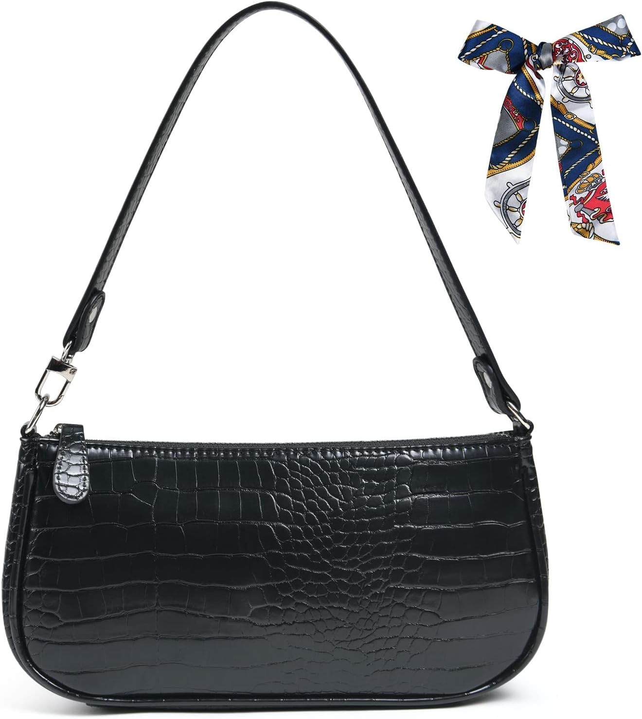 Thumbnail 6 de Aucuu Leather Shoulder Bag for Women: Mini 90s Crocodile Pattern PU Crossbody