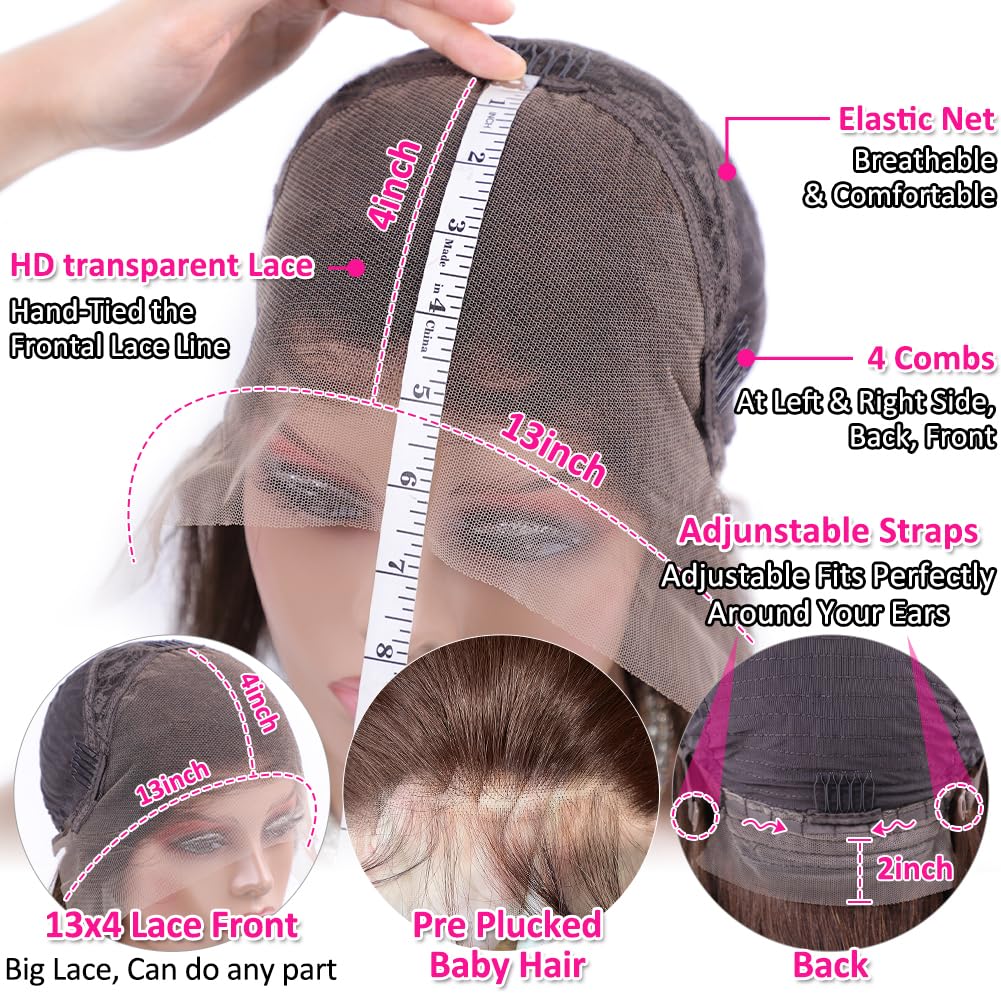 Thumbnail 5 de Hermosa 13x4 Chocolate 4# Human Hair Wig