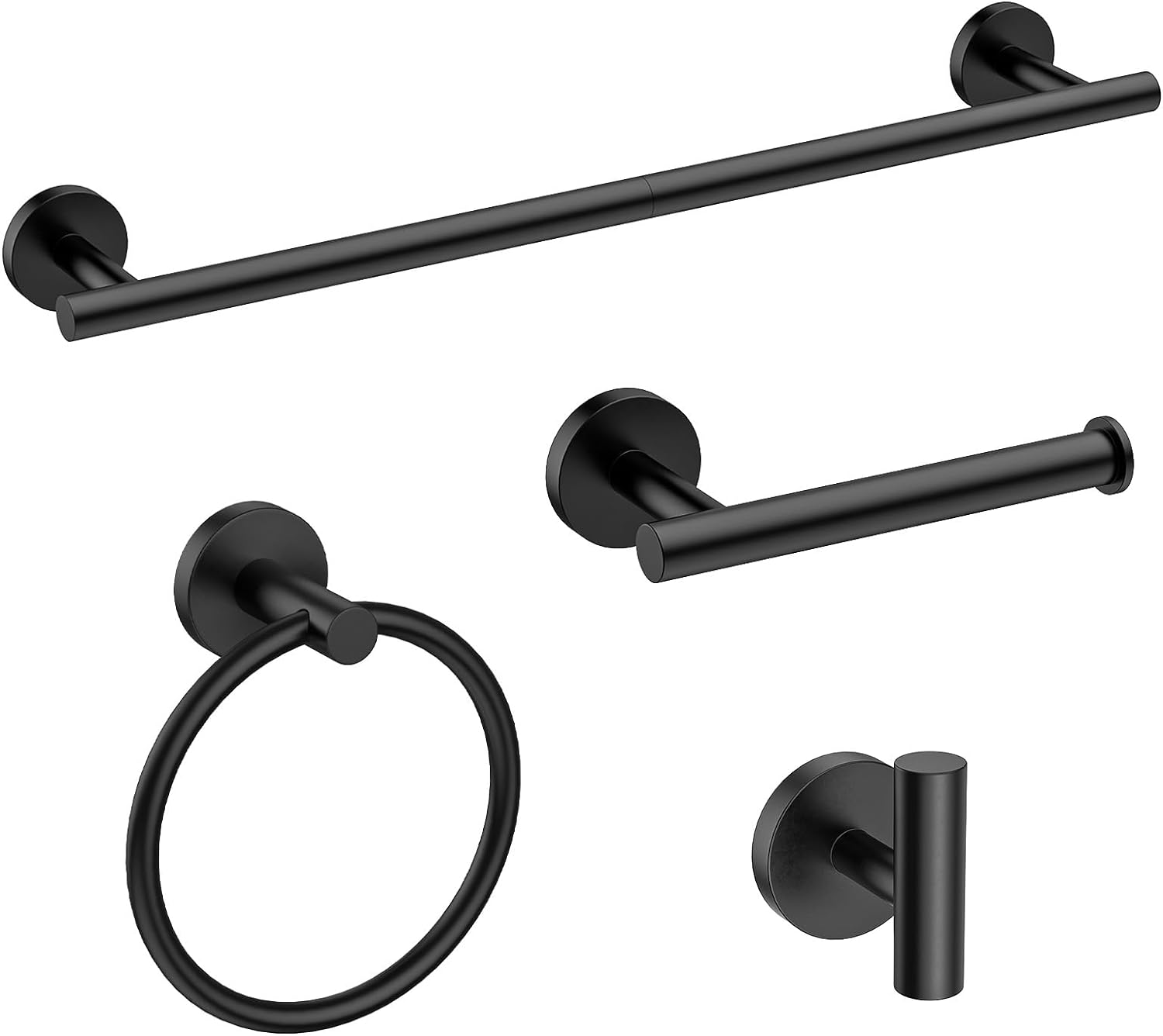 Detalle de USHOWER 00BBA180_AM33US01 Bathroom Hardware Set, Matte Black, 24-Inch Towel Bar