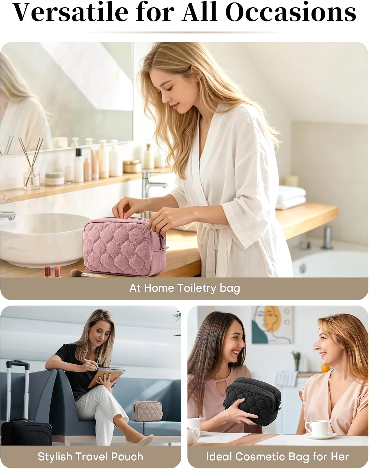 Detalle 2 de Travel Makeup Bag, 9 x 6 x 3.7 inches