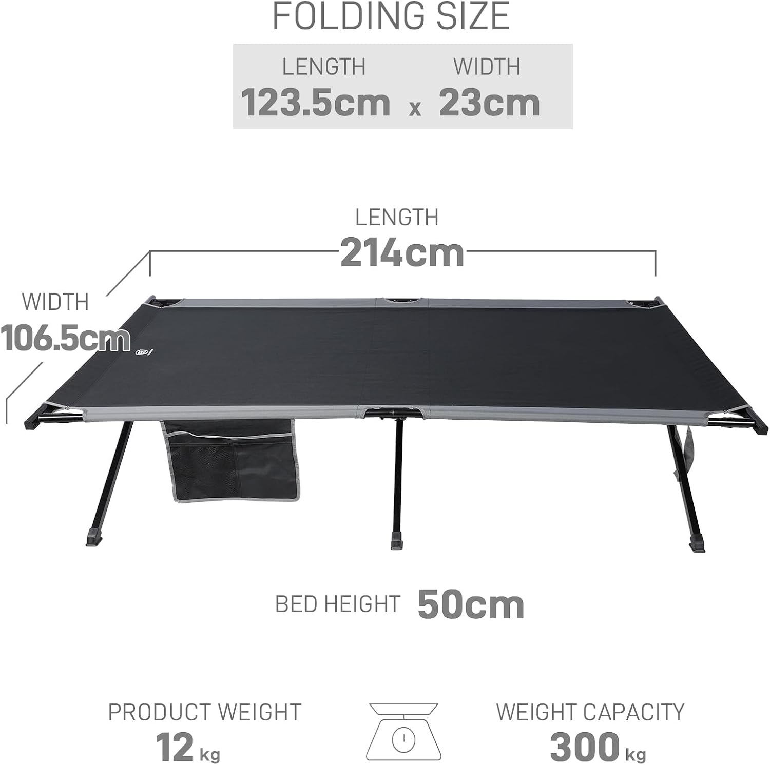 Detalle 2 de Camping bed cot support 300 kg extra wide