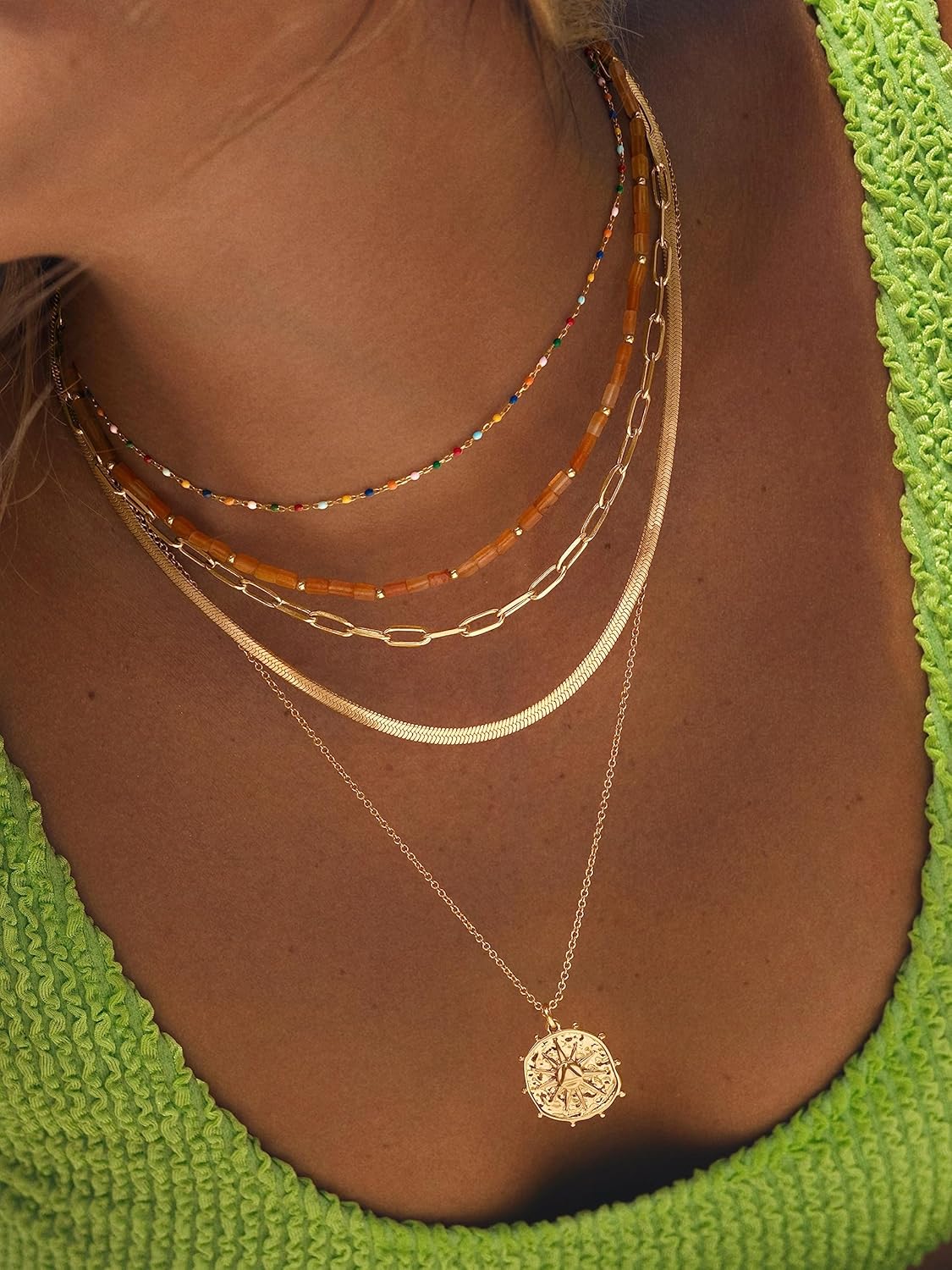 Thumbnail 6 de SINGULARU Collana Solstice Lavande in ottone con finitura oro 18 kt e rodio 💍