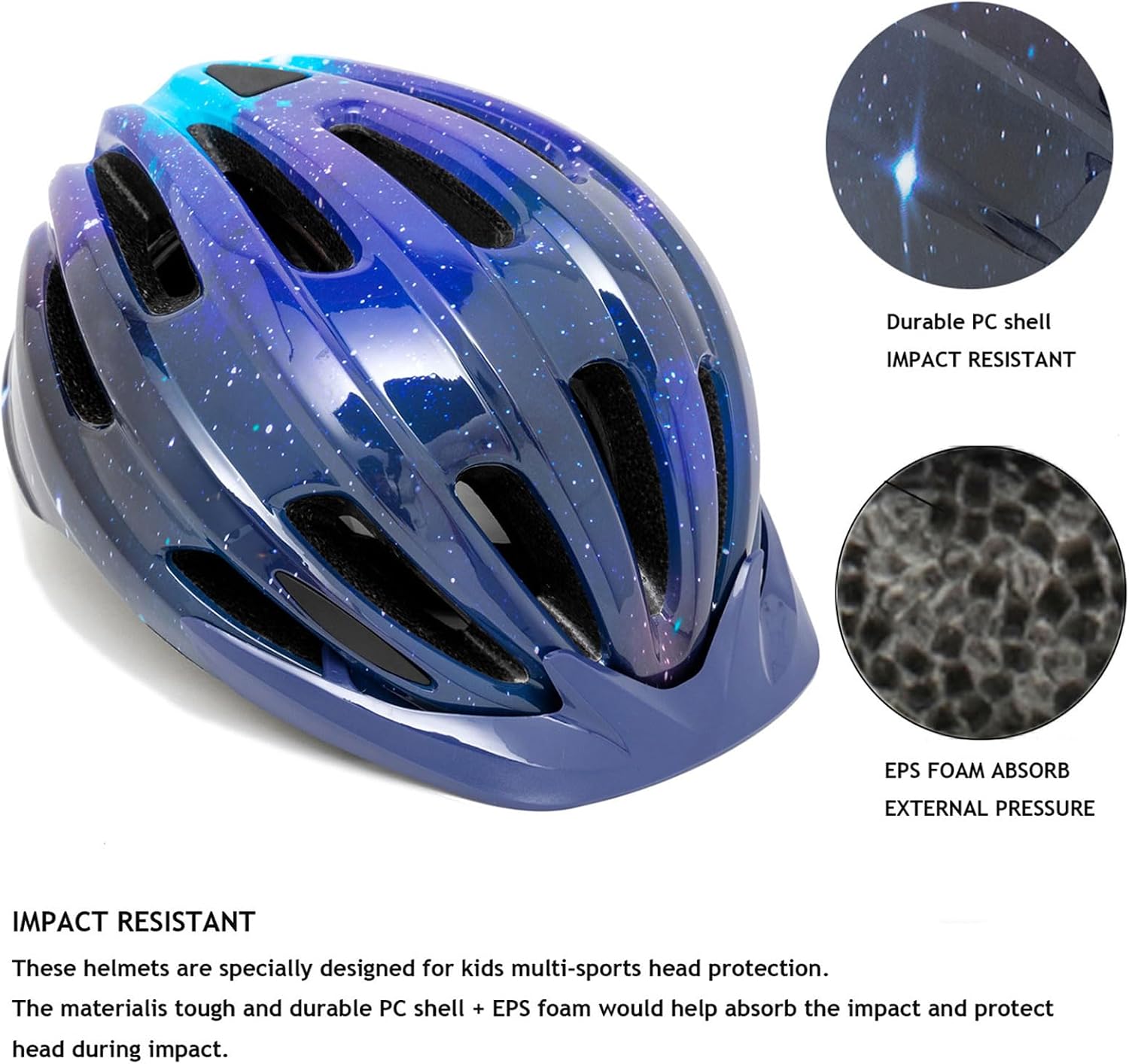 Detalle 2 de Kids Bike Helmet 150g with LED lights
