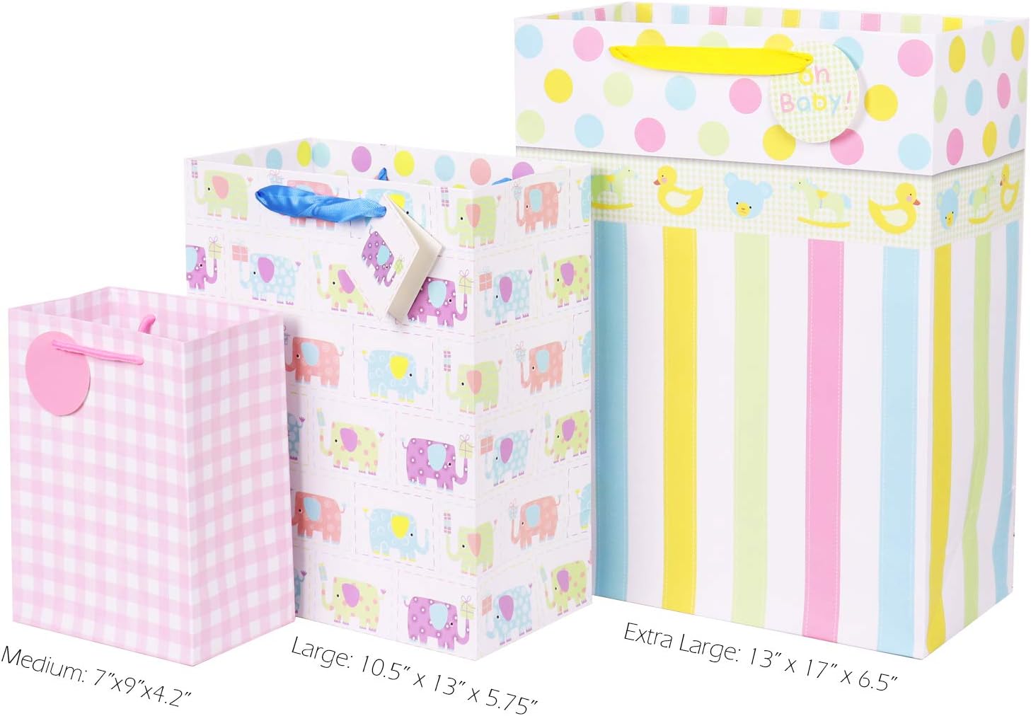 Thumbnail 6 de Fzopo Baby Gift Bags Assortment – Heavy Duty Paper Bags (12-Pack, Small/Medium/XL)