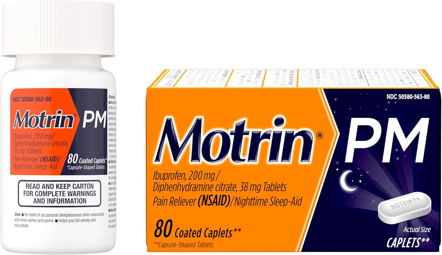 Thumbnail 6 de Motrin PM Pain Reliever Caplets 200 mg