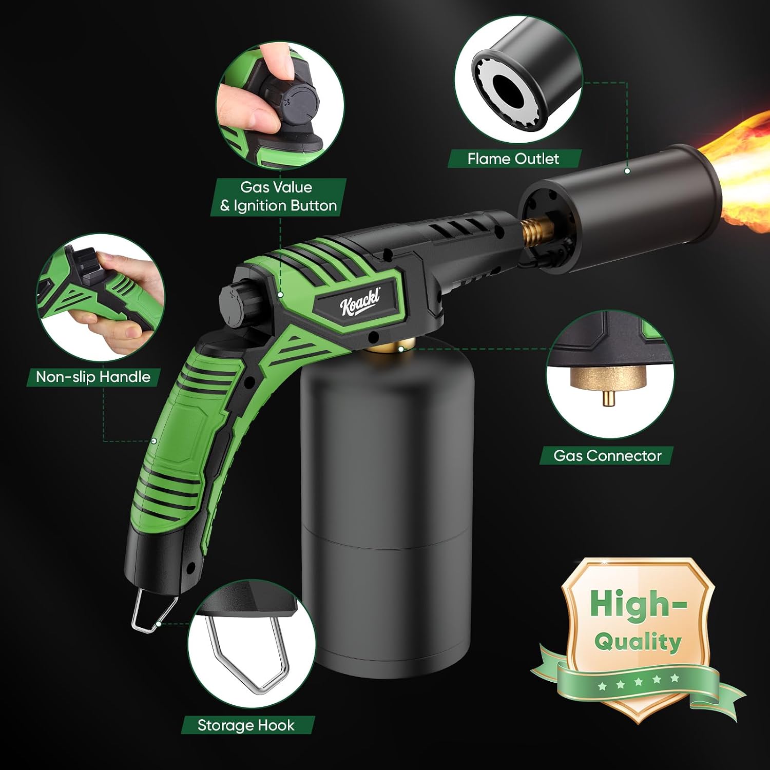 Thumbnail 1 de KOACKL Powerful Propane Torch Head (Gas Canister Not Included)