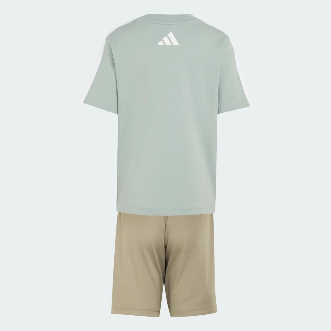 Detalle 2 de Conjunto colegial Adidas para niños pequeños en verde