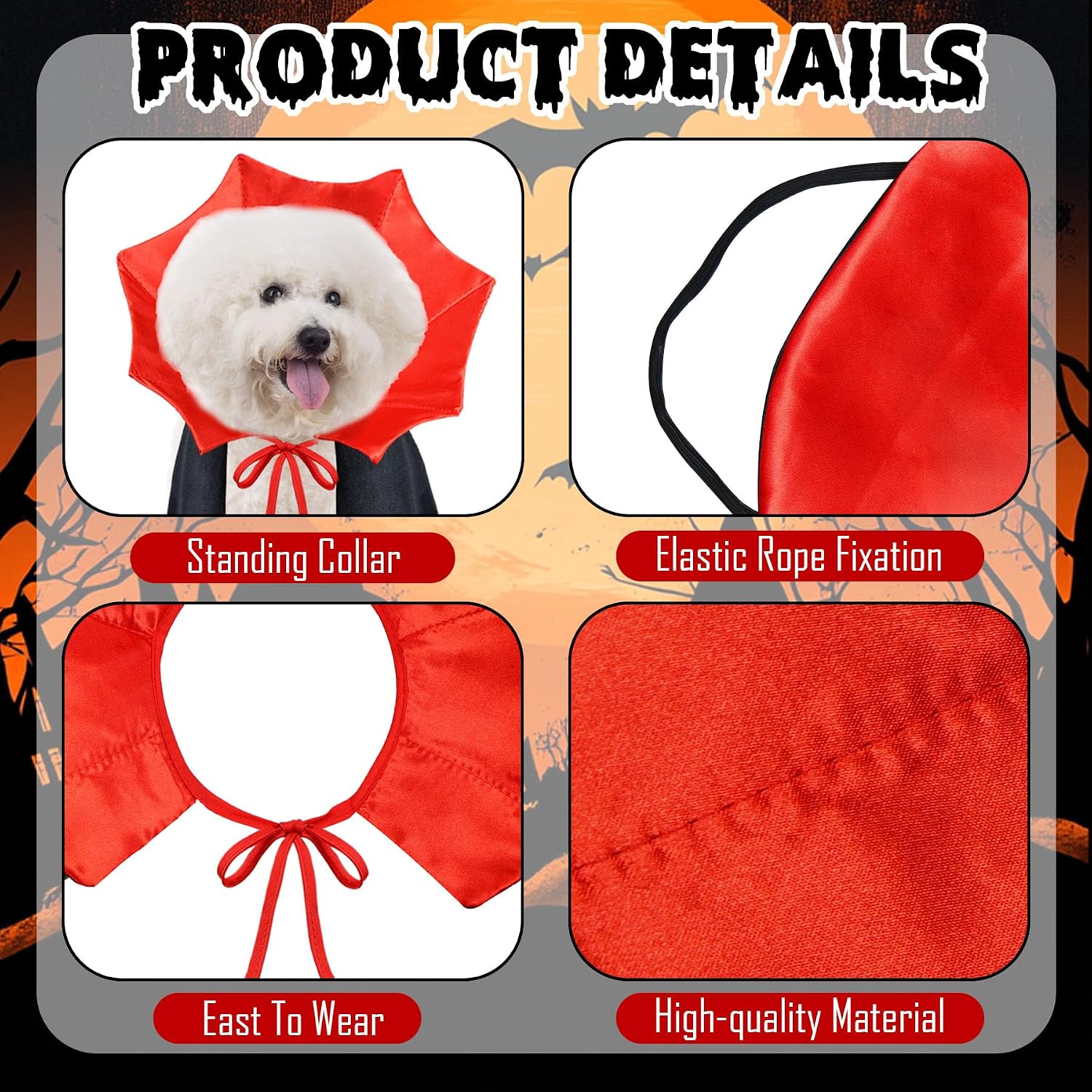 Detalle 2 de PAYHTOW Dog Vampire Costume, Medium
