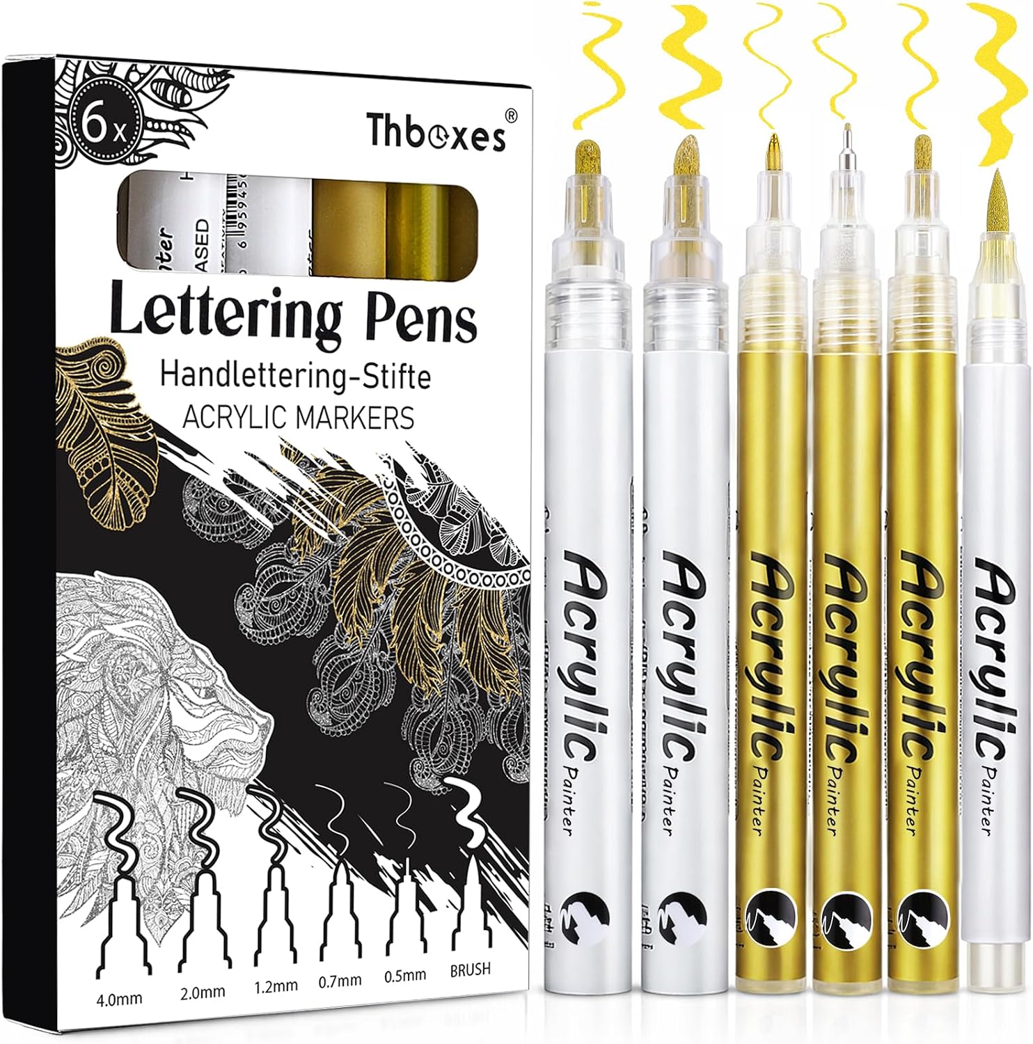 Thumbnail 6 de Thboxes 6 Stück Weiße Acrylic Marker 6er Set