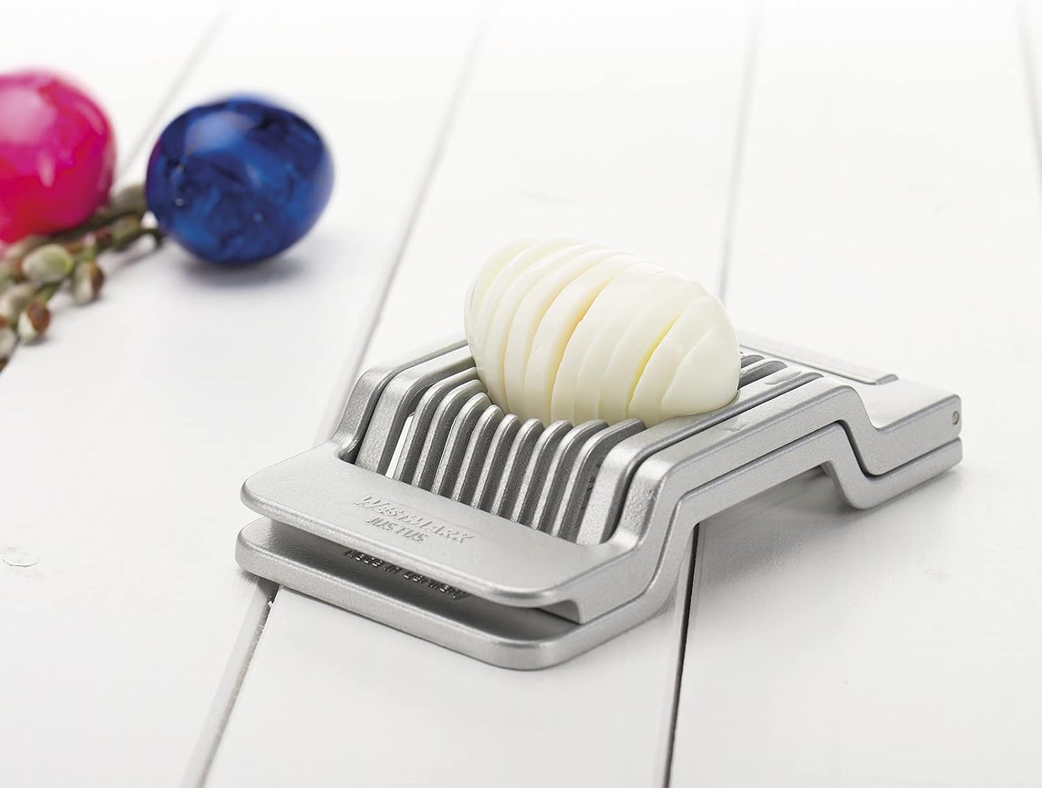 Detalle de Westmark 10202260 Justus eiersnijder met 10 RVS-snijdraadjes