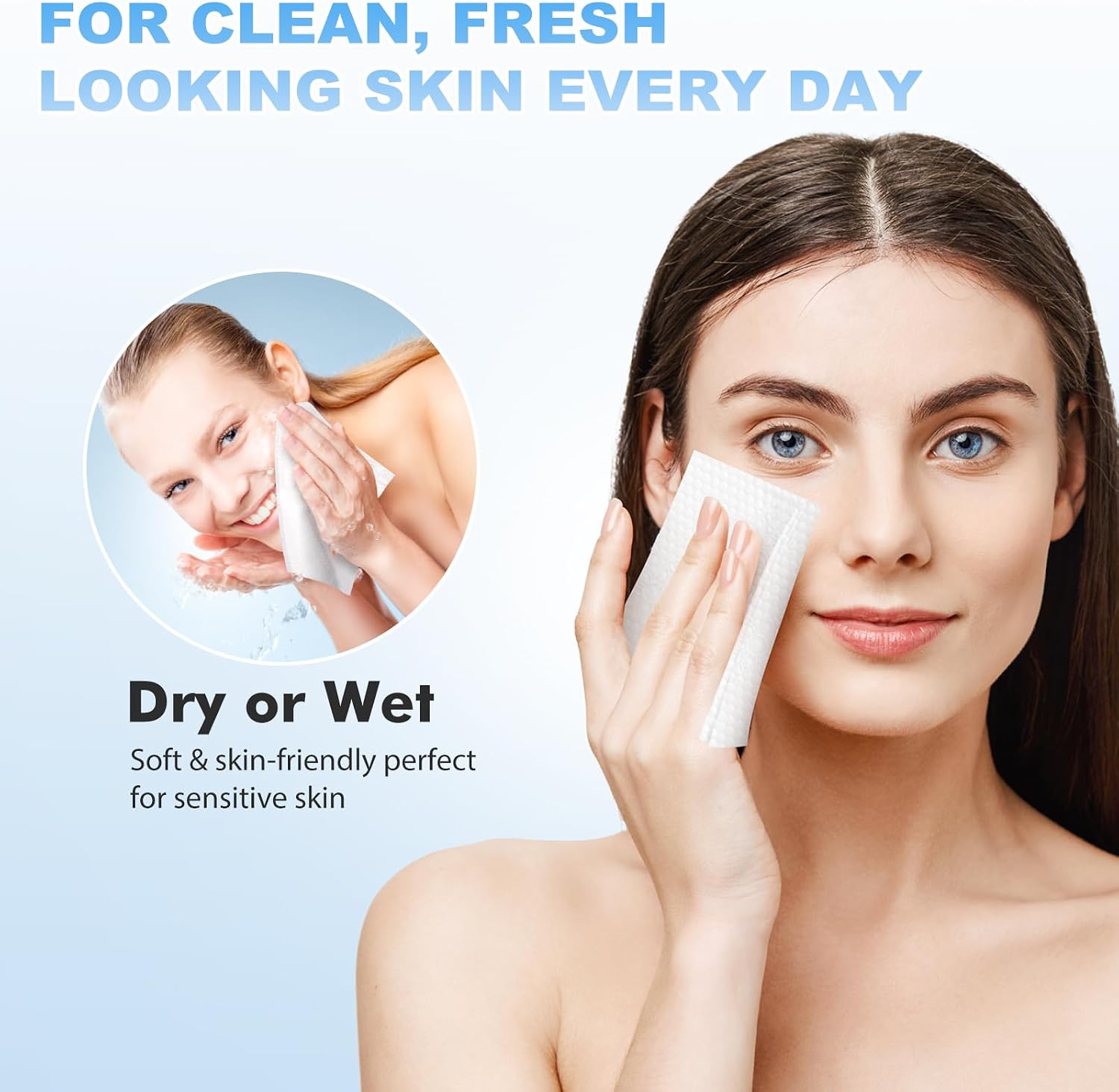 Thumbnail 4 de Disposable Face Clean Towels XL (10 x 12 inches) – 50 Count 4 Pack for Makeup Removal & Cleansing