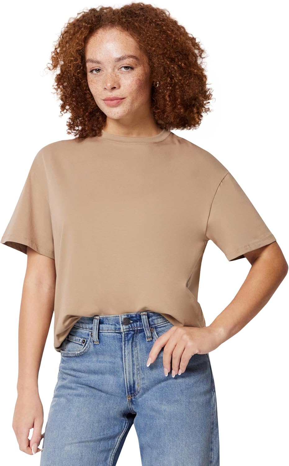 Detalle de Amazon Essentials Women's Oversized-Fit Short Sleeve Crewneck Shirt