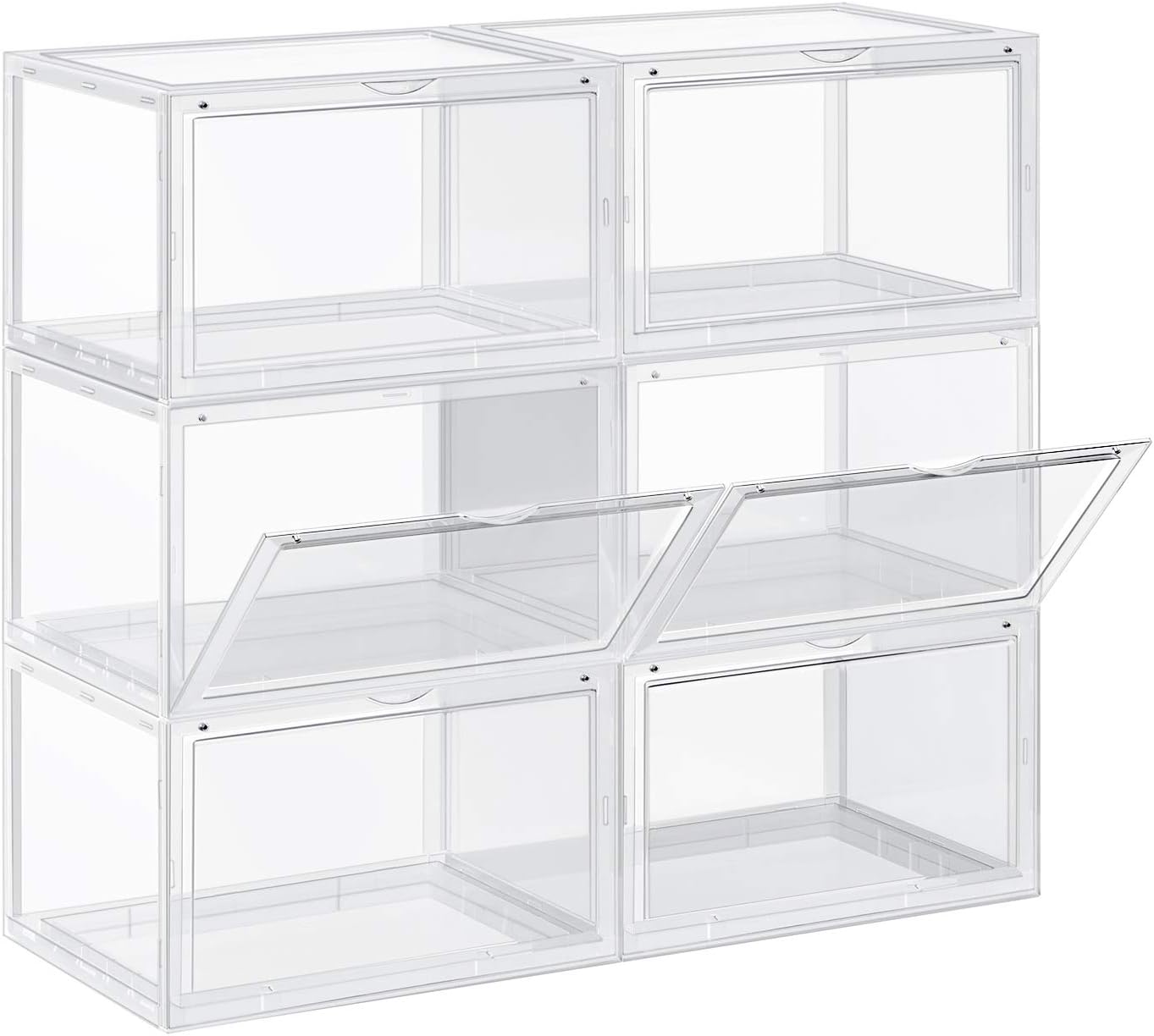 Detalle de SONGMICS LSP06CW schoenendozen, set van 6, stapelbaar en transparant