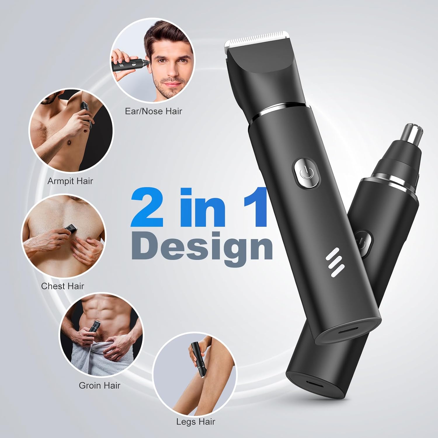 Thumbnail 1 de Body Hair Trimmer Men 2-in-1 Grooming Kit 🪒