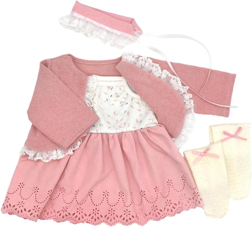 Thumbnail 6 de Doll Clothes for 18-20 Inch Baby Dolls: 2-Pack Outfits (43-50 cm) with Coat, Headband and Socks
