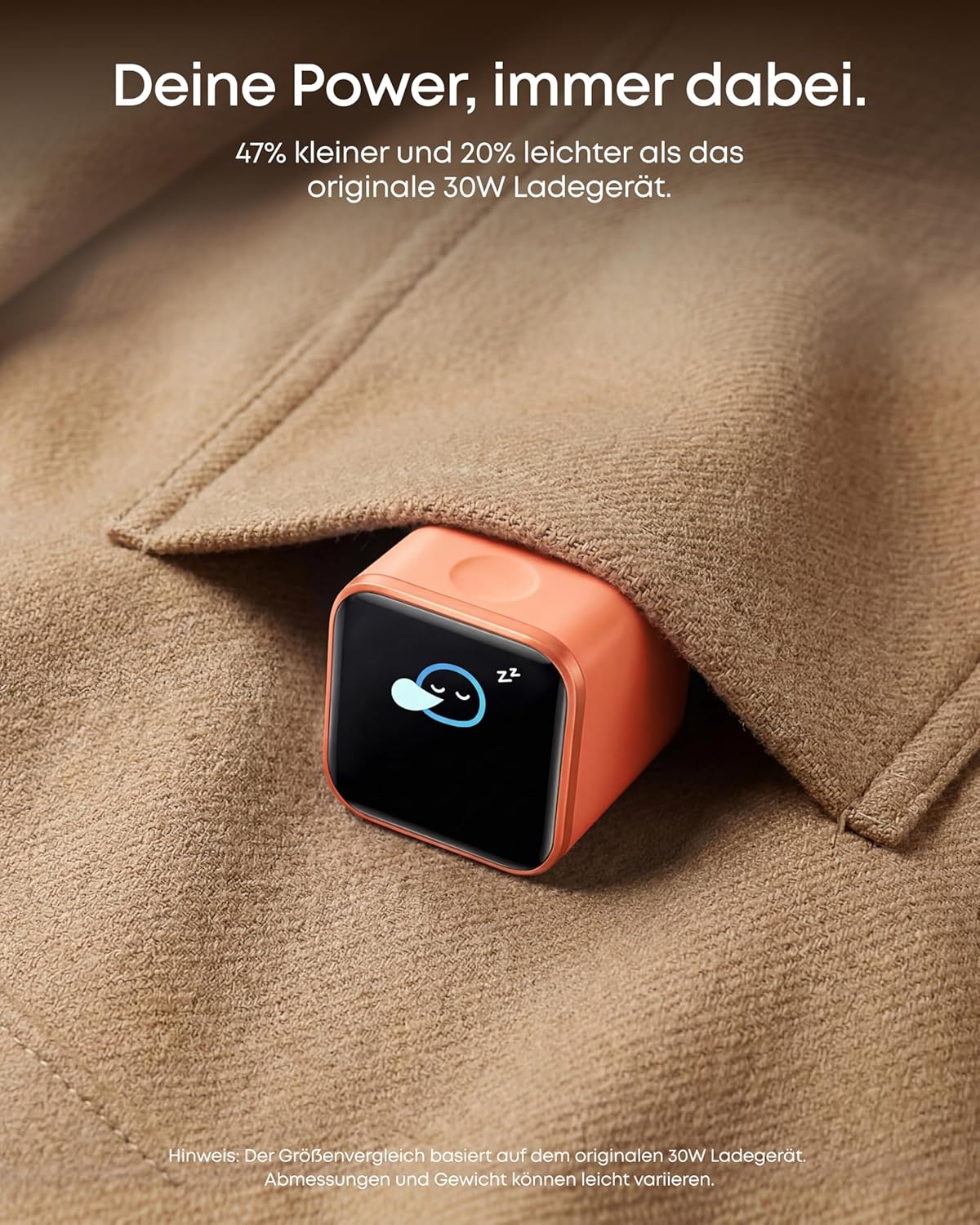 Detalle de Anker Smart Ladegerät Nano 45 W mit Display, intelligenter iPhone-Erkennung und Pflege-Modus