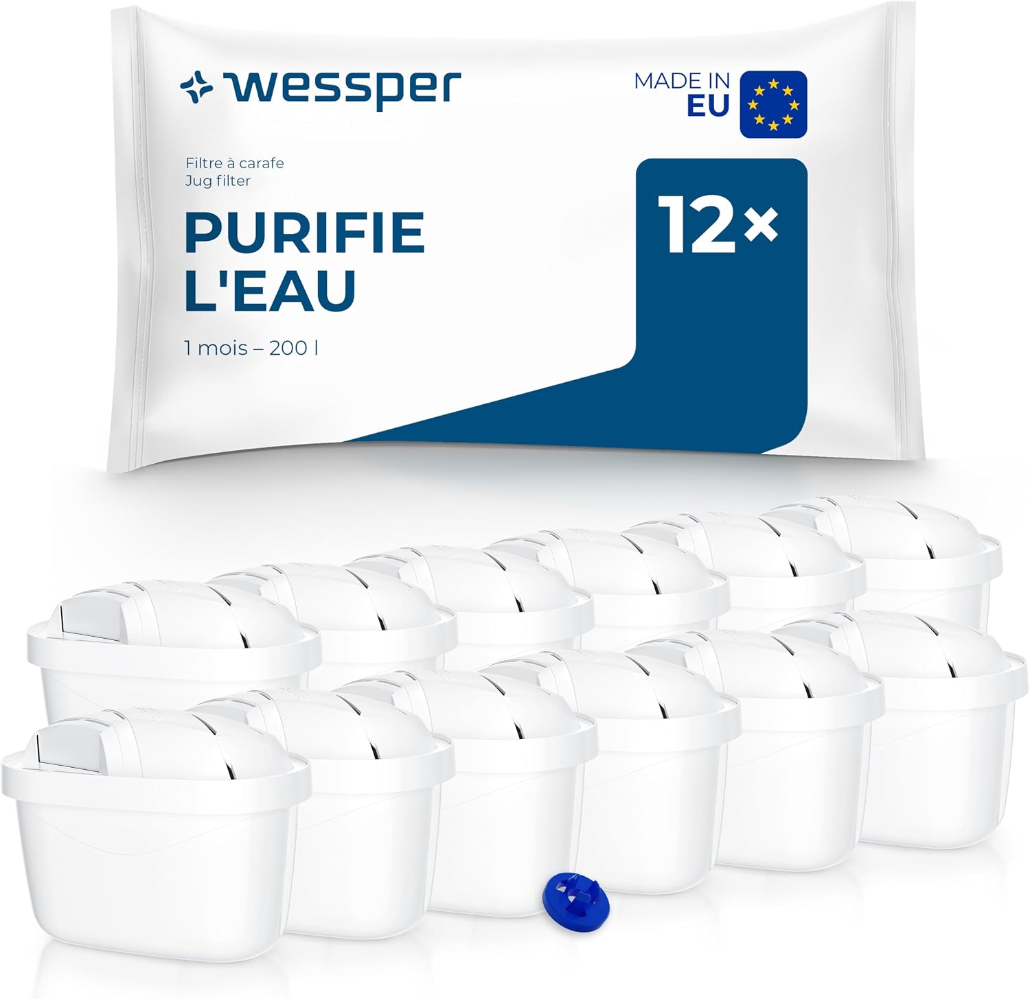 Detalle de Wessper AQUAMax Standard waterfilterpatronen, 12 stuks met actieve kool