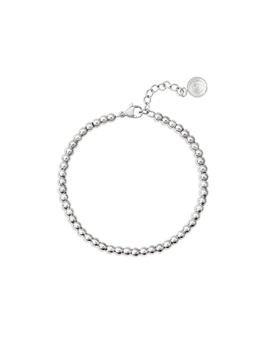 Detalle de SINGULARU Pulsera Pebbles L en Acero con Bolitas – 17 cm + 3 cm de alargador