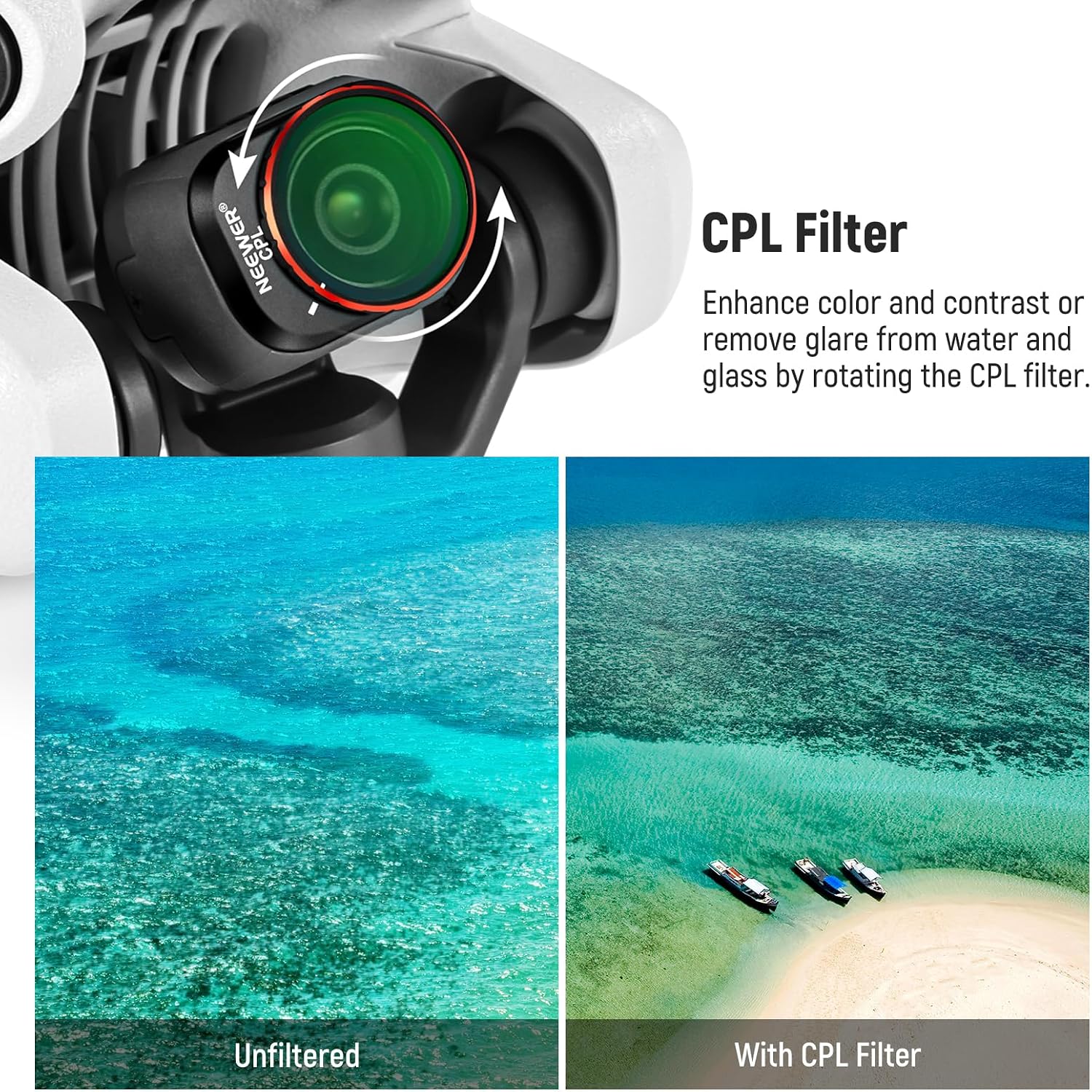 Thumbnail 2 de NEEWER Snap On ND&CPL Filter Set for DJI Mini 4 Pro (6 Pack) with Ultra Slim Frame
