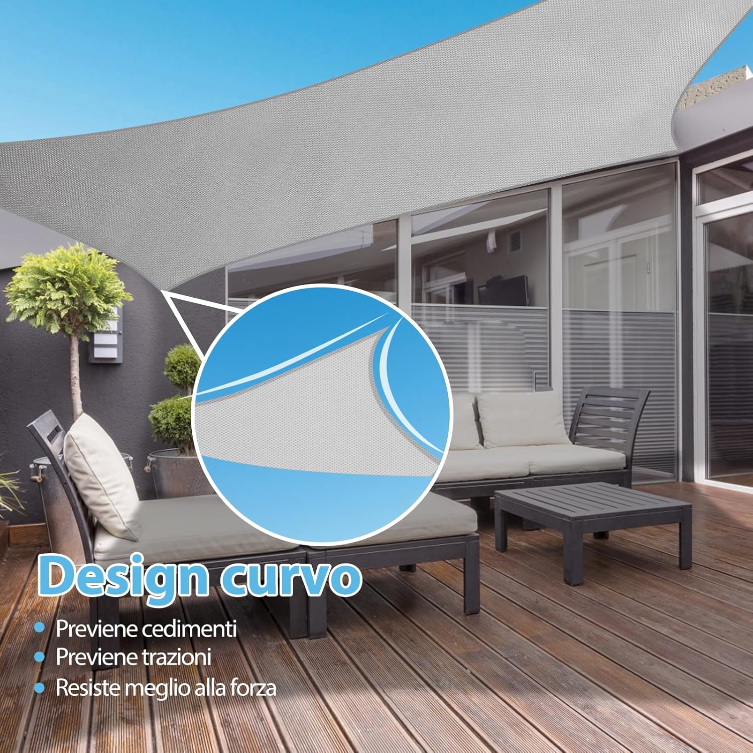 Detalle de CIXMUS Tenda a Vela Ombreggiante 4x5m: impermeabile, anti-UV e resistente