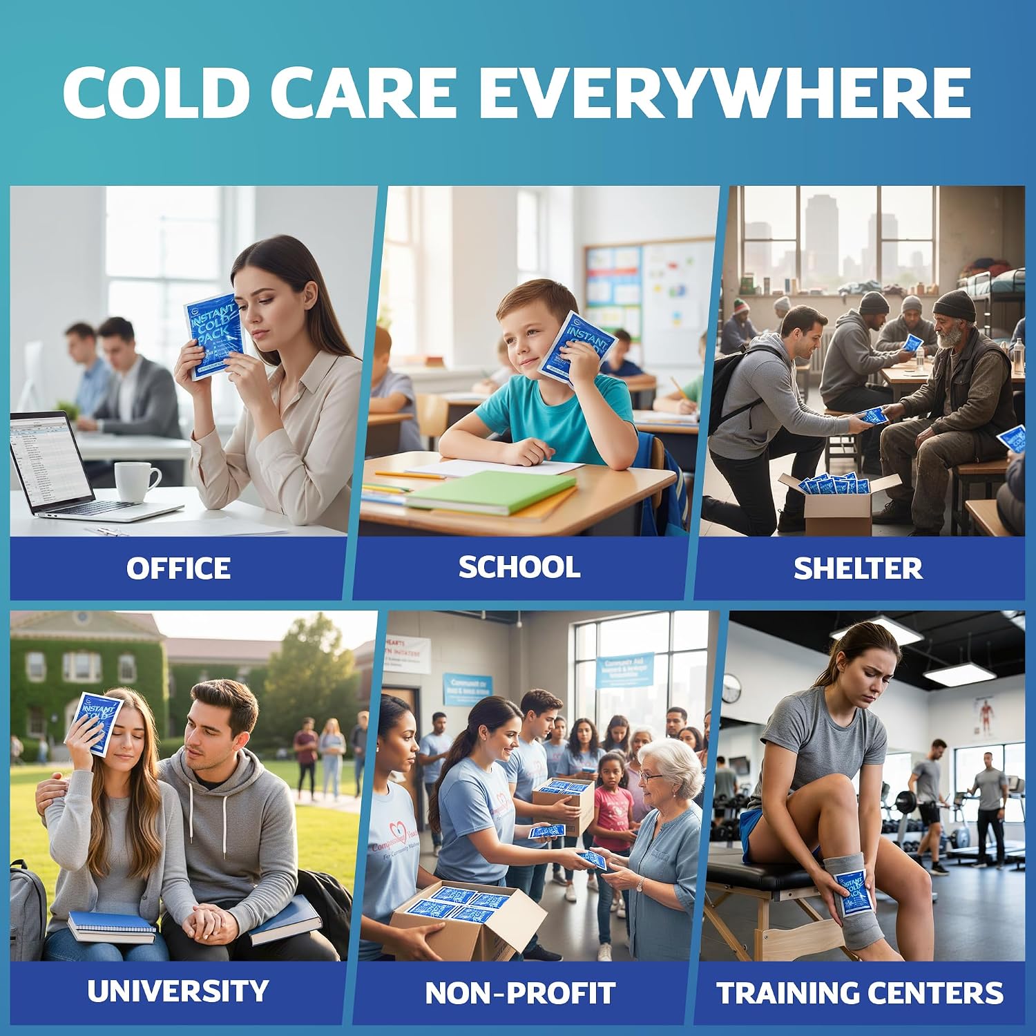 Thumbnail 4 de 100 Packs Instant Cold Pack – Disposable Ice Packs for Injury Relief
