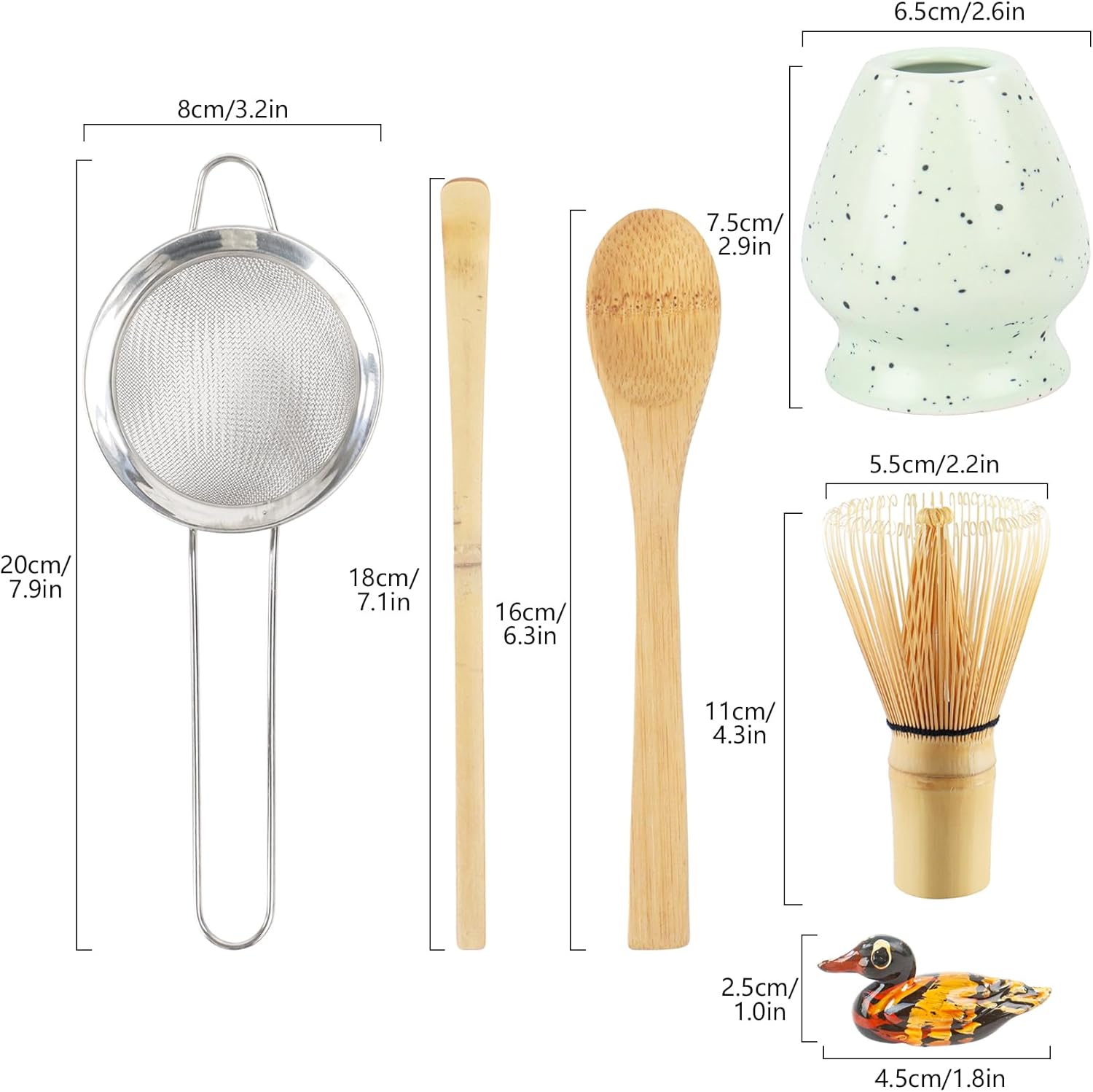 Thumbnail 1 de Nideen Matcha Whisk Set of 6 (Light Green) – whisk, scoop, spoon, sifter and ceramic holder kit