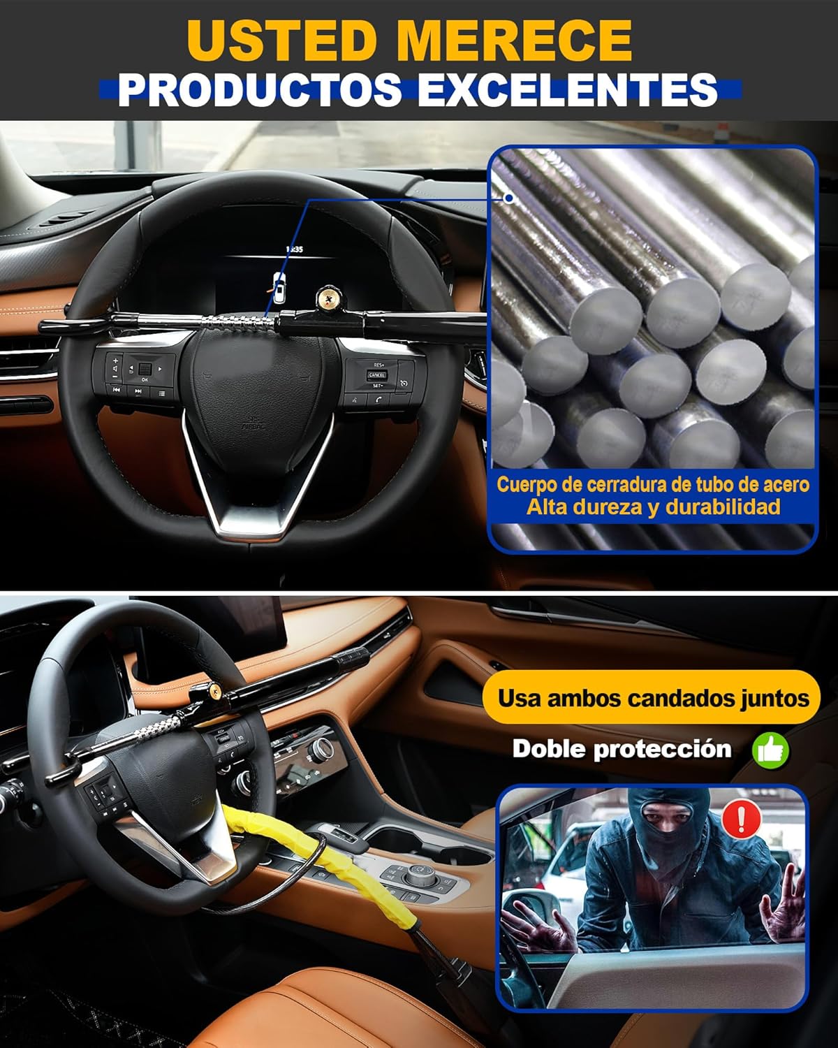 Thumbnail 3 de Tevlaphee Candado para Volante