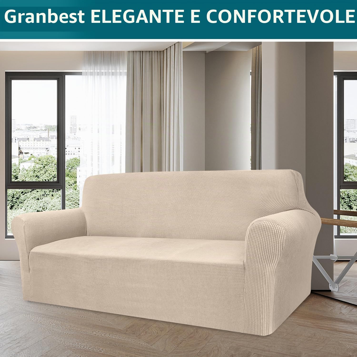 Detalle 2 de Granbest Copridivano Elasticizzato 3 posti Beige