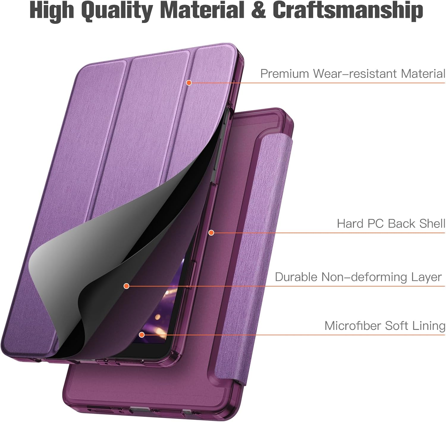 Thumbnail 6 de FINTIE Case for Samsung Galaxy Tab A11 8.7" / A9 8.7" (2023‑2025) - Ultra Thin Protective Case with Translucent Back, Dark Purple