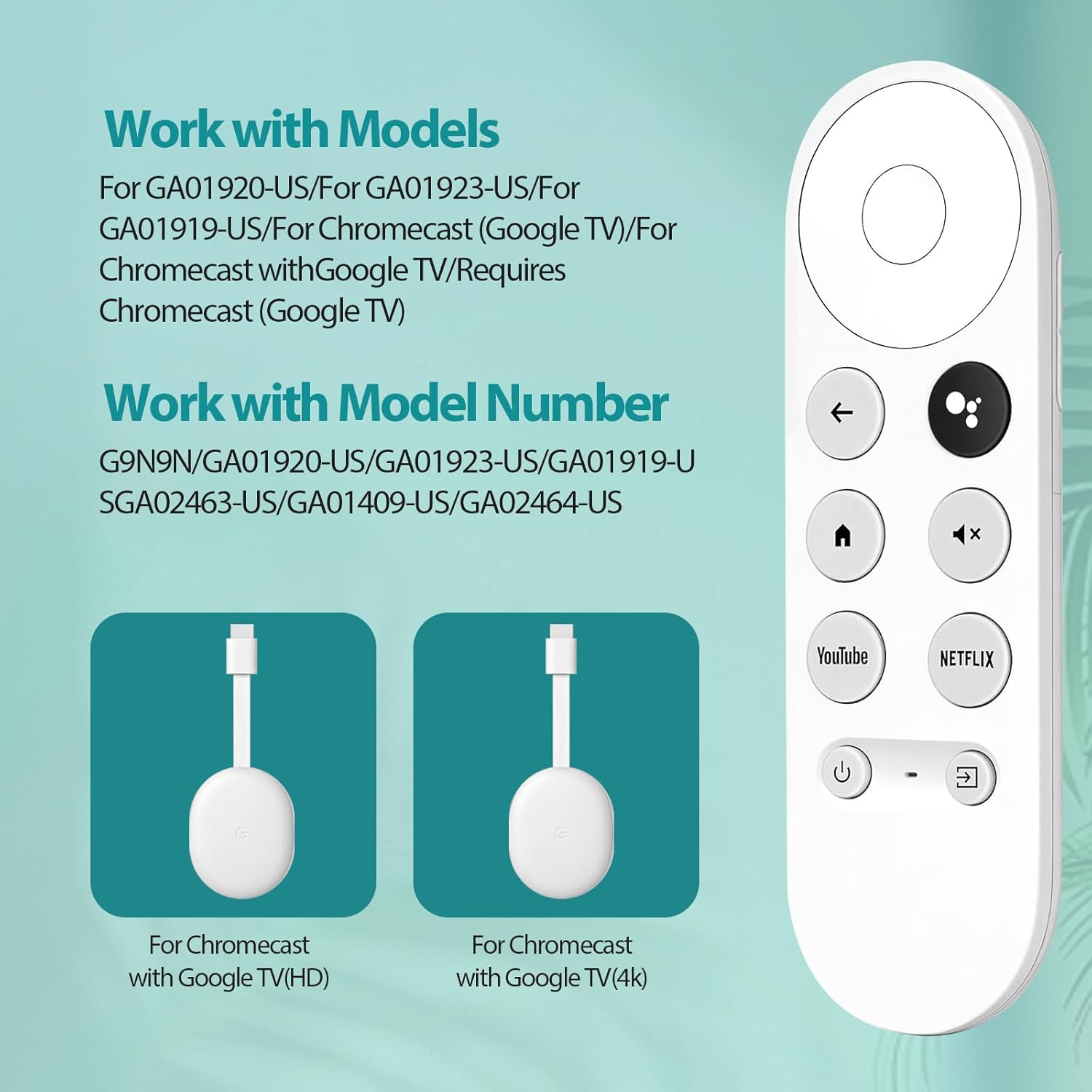 Thumbnail 4 de Replacement Voice Remote for Chromecast with Google TV / Google TV Streamer (Remote Control Only)