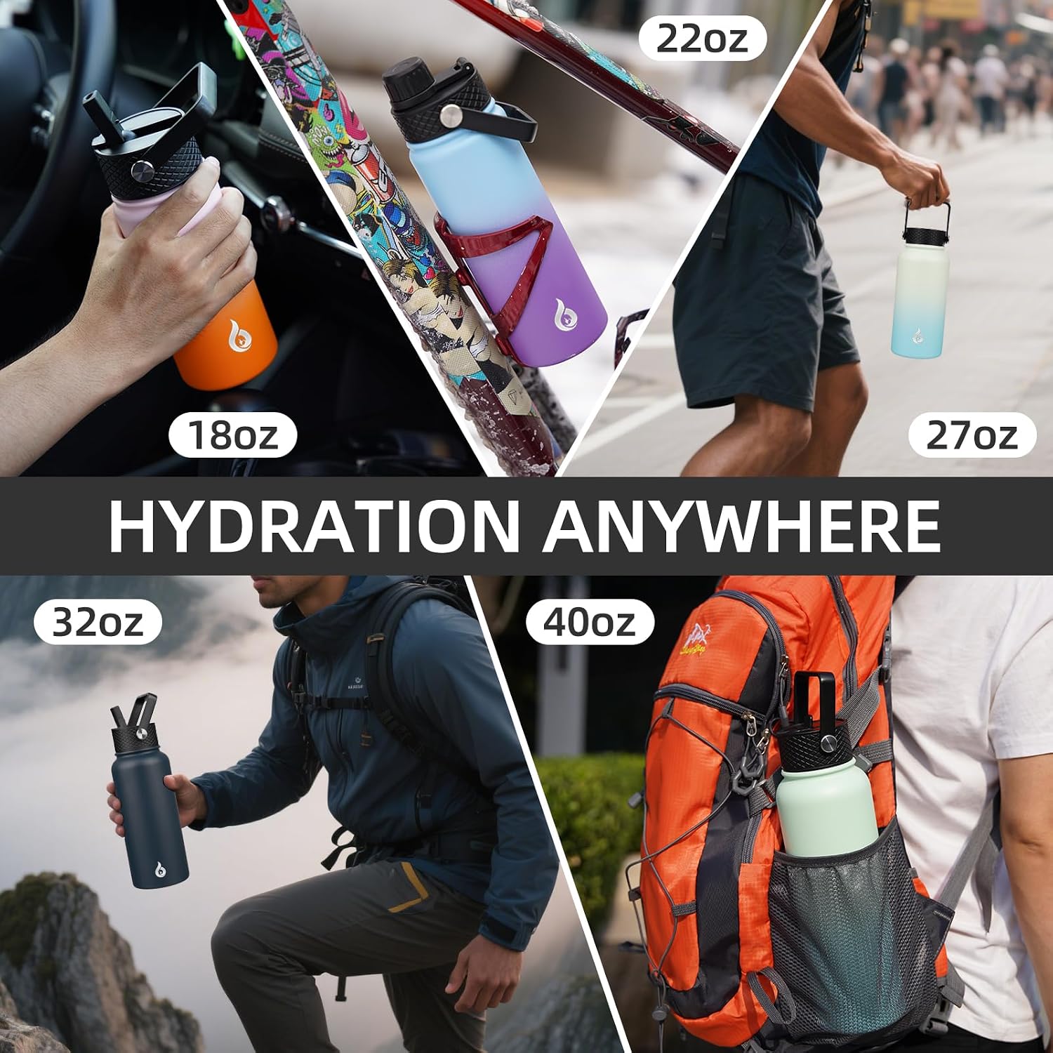 Detalle de BJPKPK Insulated Water Bottle 40 oz