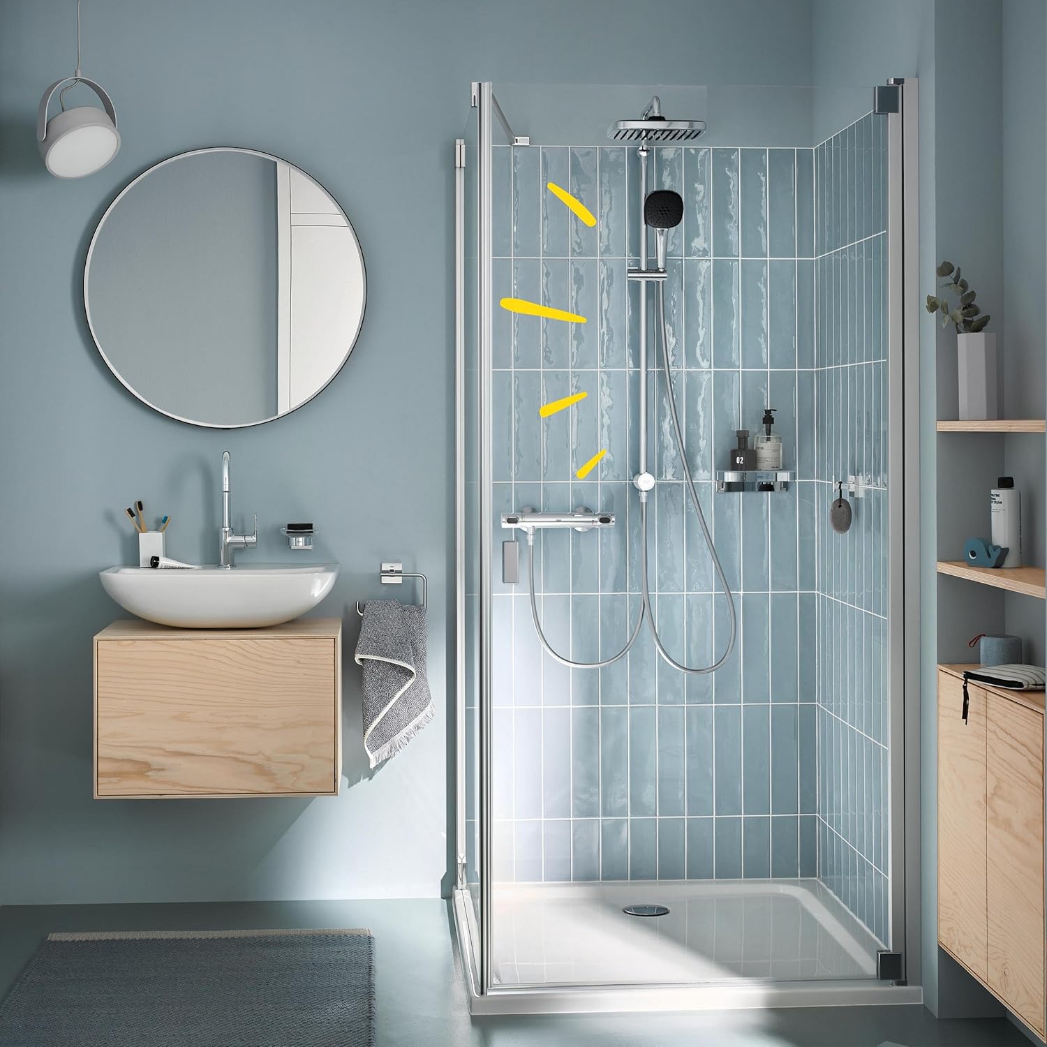 Thumbnail 1 de GROHE Vitalio 250 Duschset – wassersparend, eckig, ohne Armatur, 2 Strahlarten, Duschstange 104 cm