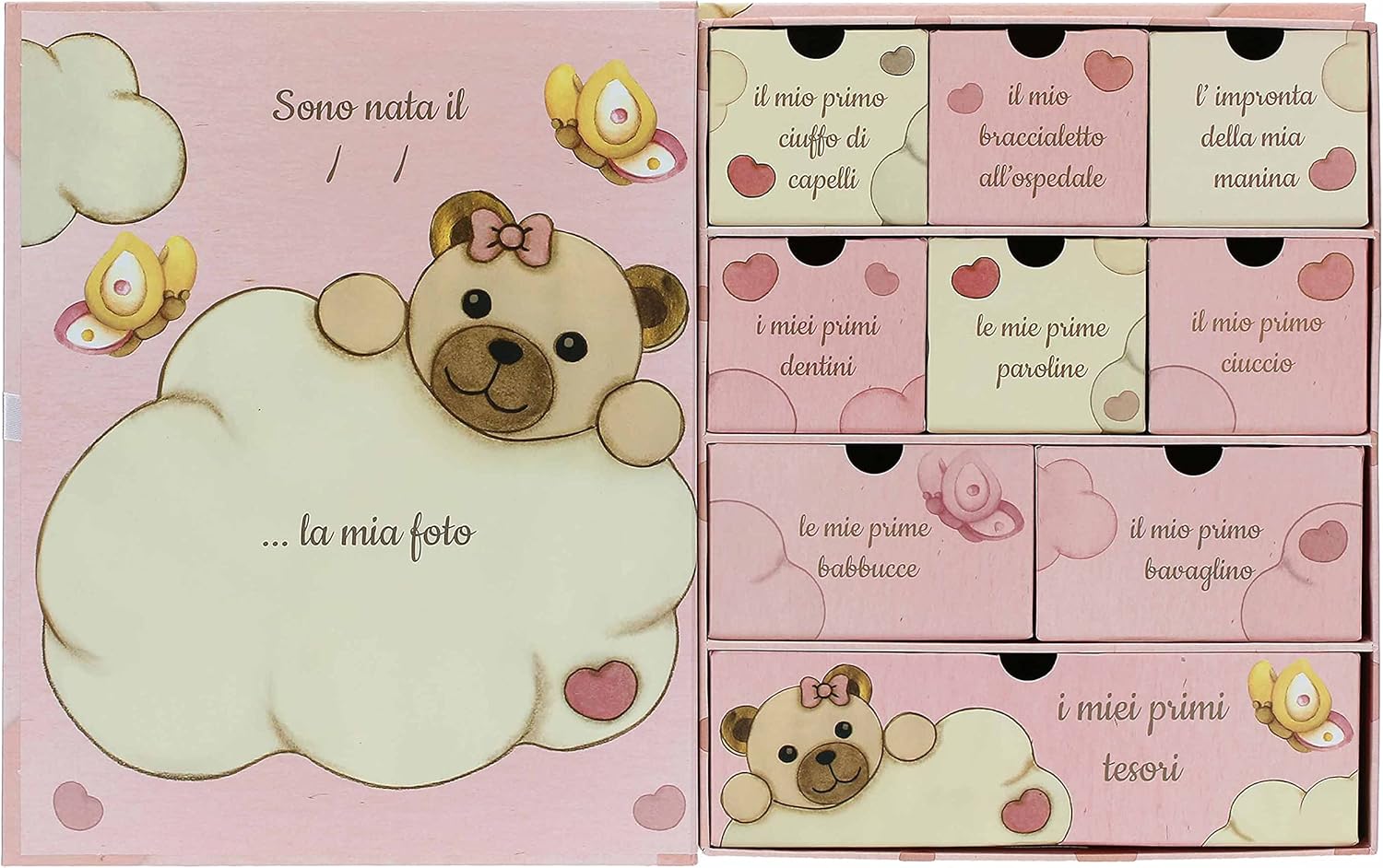 Thumbnail 2 de THUN Scatola Ricordi Rosa con Teddy: contenitore per album e ricordi, 24x30x10 cm
