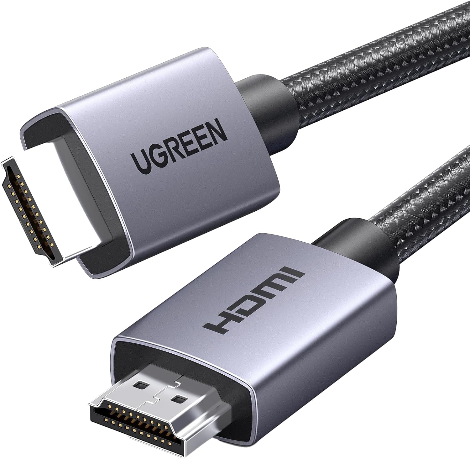 Detalle de UGREEN HDMI 2.0ケーブル 1M、4K@60Hz・ARC対応、アルミ合金・ナイロン編み